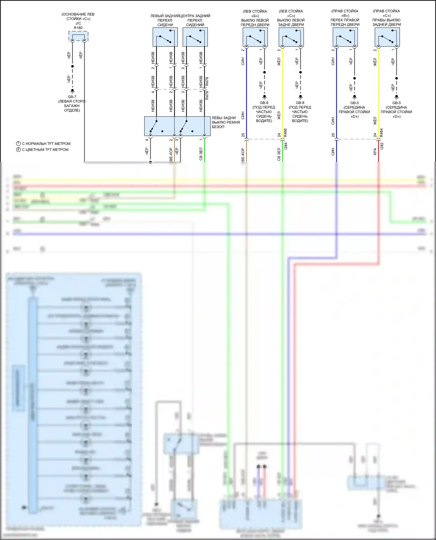 Forester Subaru SK рестайлинг (2021-2024): Электросхема приборной панели (3 из 4) 