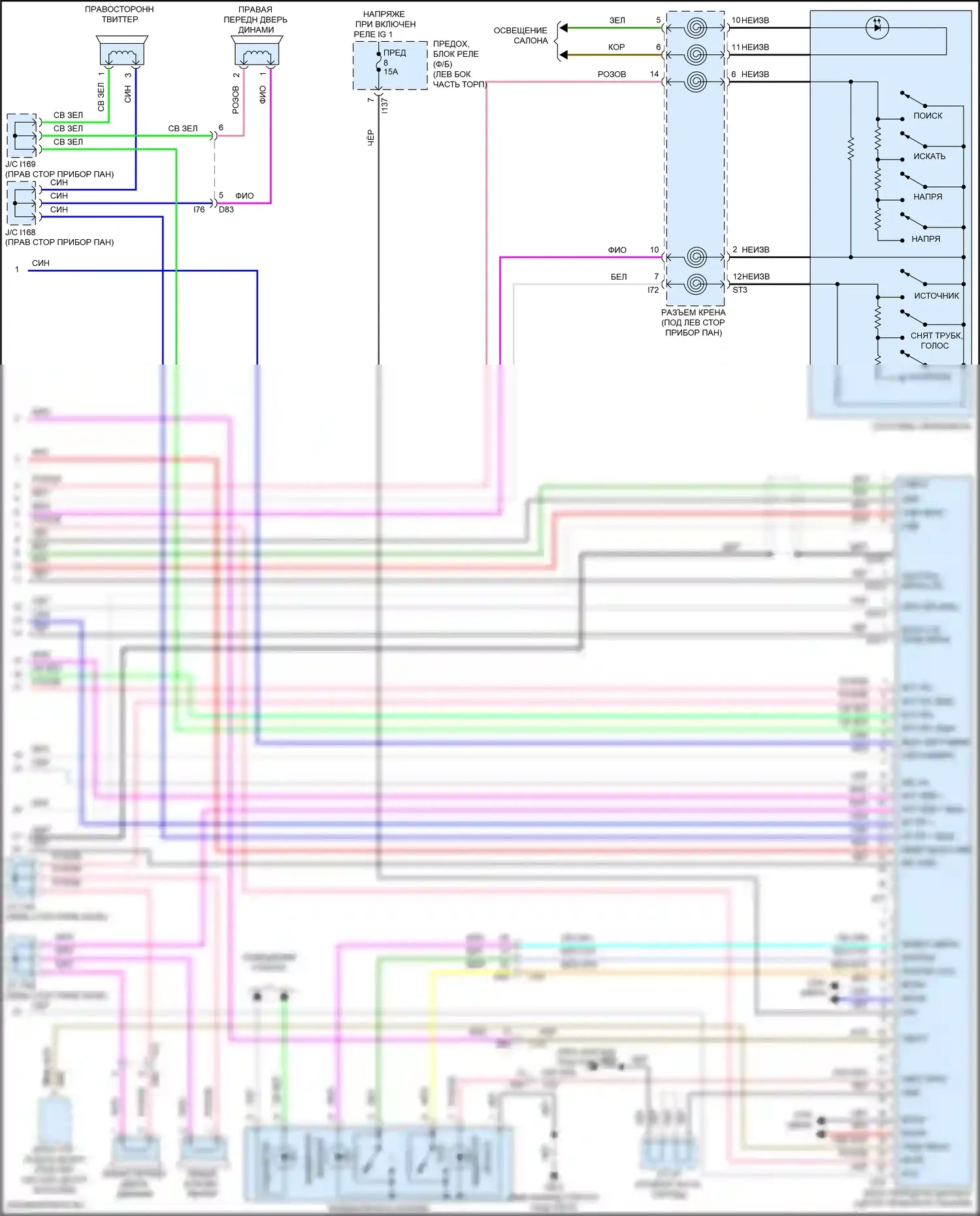 Forester Subaru SK рестайлинг (2021-2024): Электросхема навигации, без усилителя звука, с телематикой (2 из 2) 