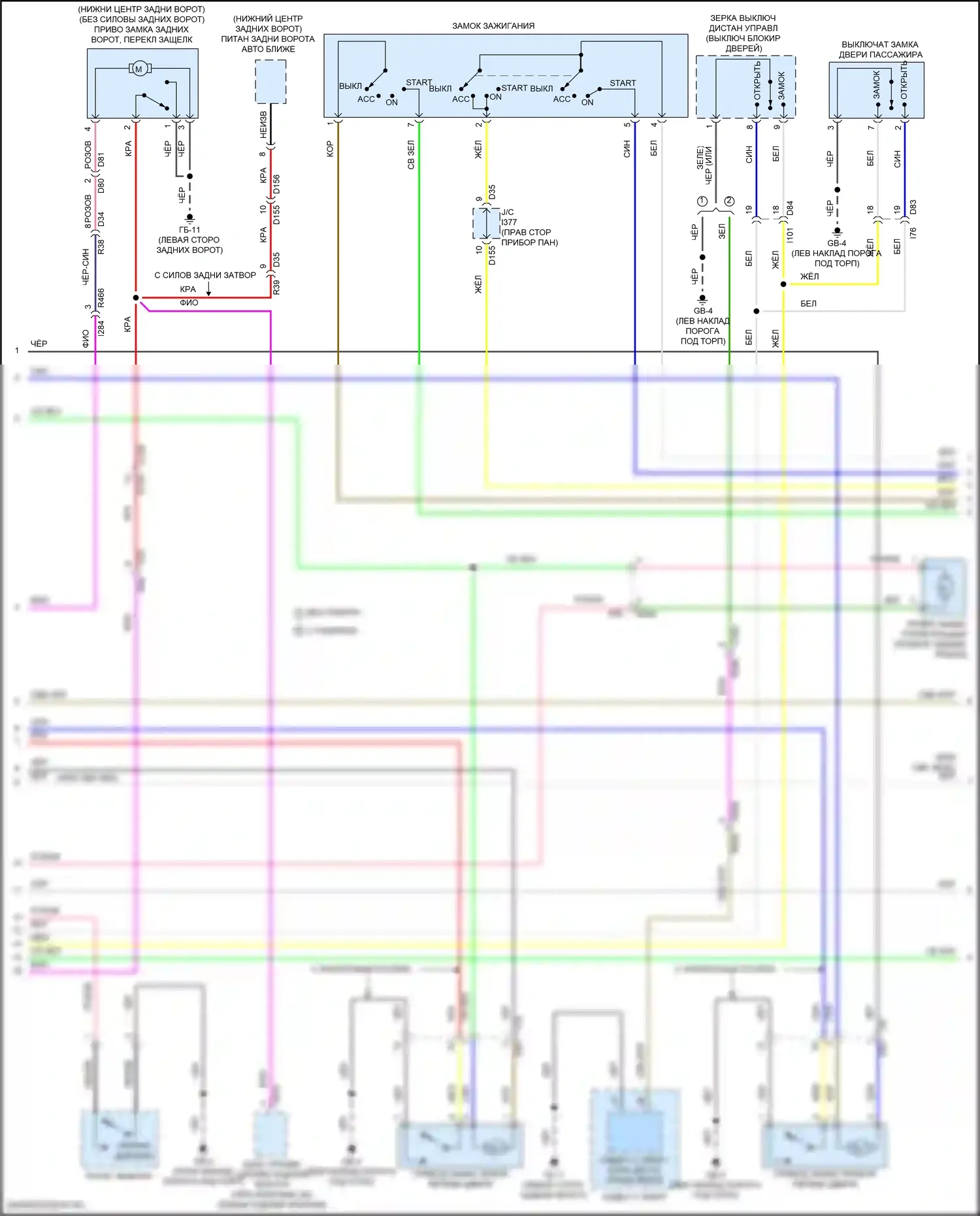 Forester Subaru SK рестайлинг (2021-2024): Электросхема центрального замка, без системы бесключевого доступа (2 из 3) 