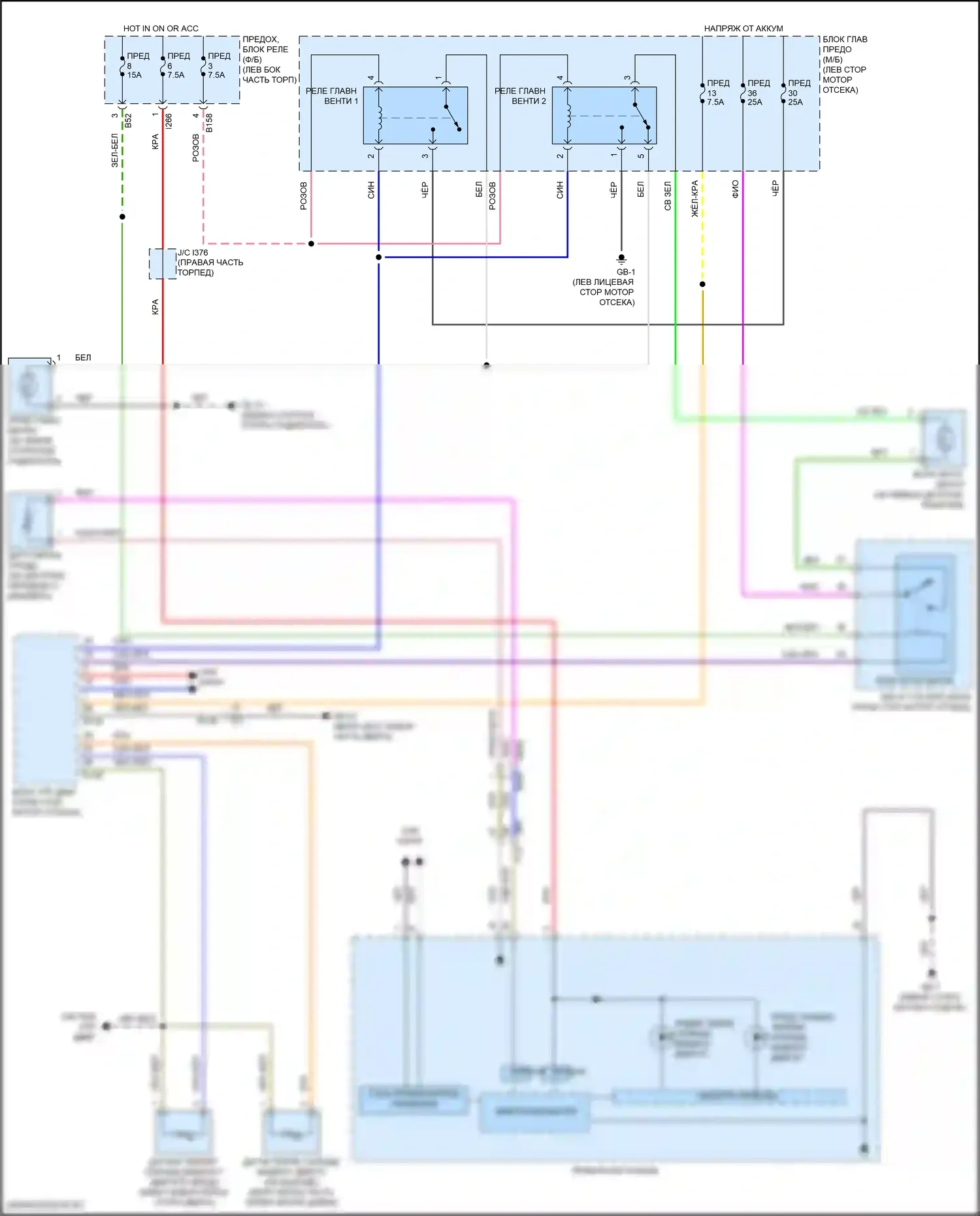 Forester Subaru SK рестайлинг (2021-2024): Электросхема вентилятора охлаждения 