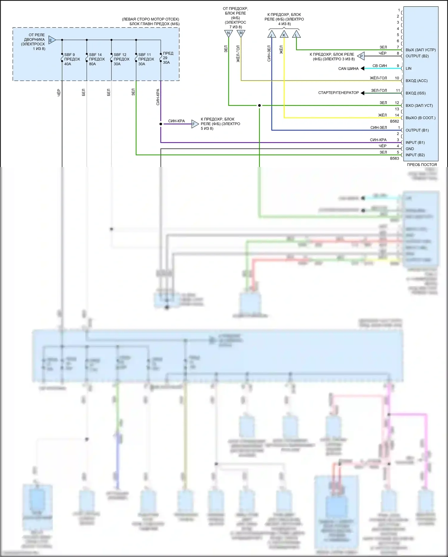 Forester Subaru SK (2018-2021): Электросхема блока предохранителей реле (2 из 8) 