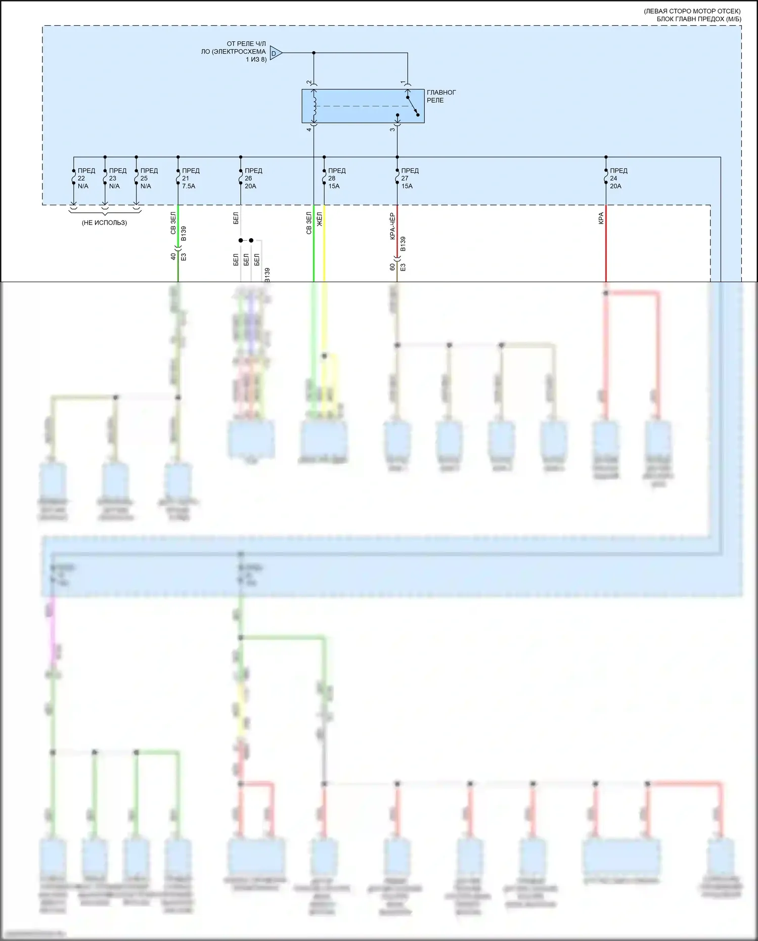 Forester Subaru SK (2018-2021): Электросхема блока предохранителей реле (8 из 8) 