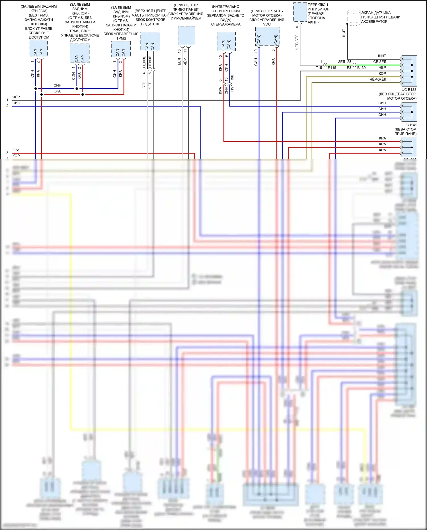 Forester Subaru SK (2018-2021): Can шина электросхема (2 из 2) 