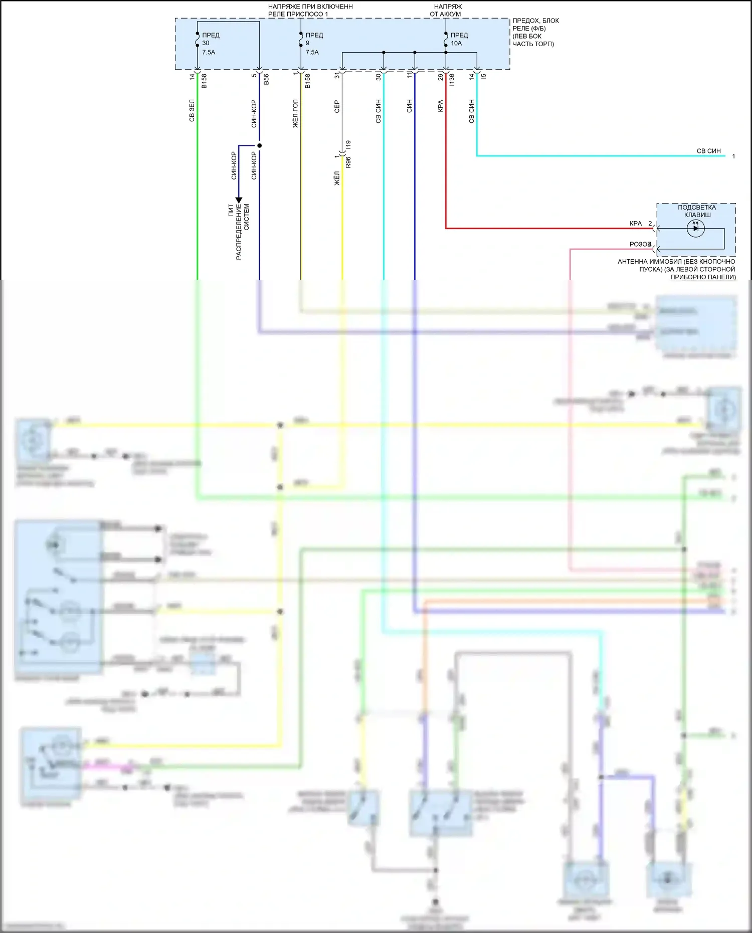 Forester Subaru SK (2018-2021): Электросхема освещения салона (1 из 2) 