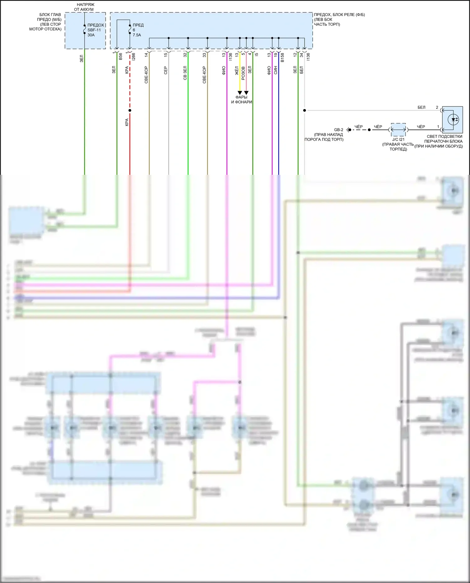 Forester Subaru SK (2018-2021): Электросхема подсветки приборной панели (3 из 3) 