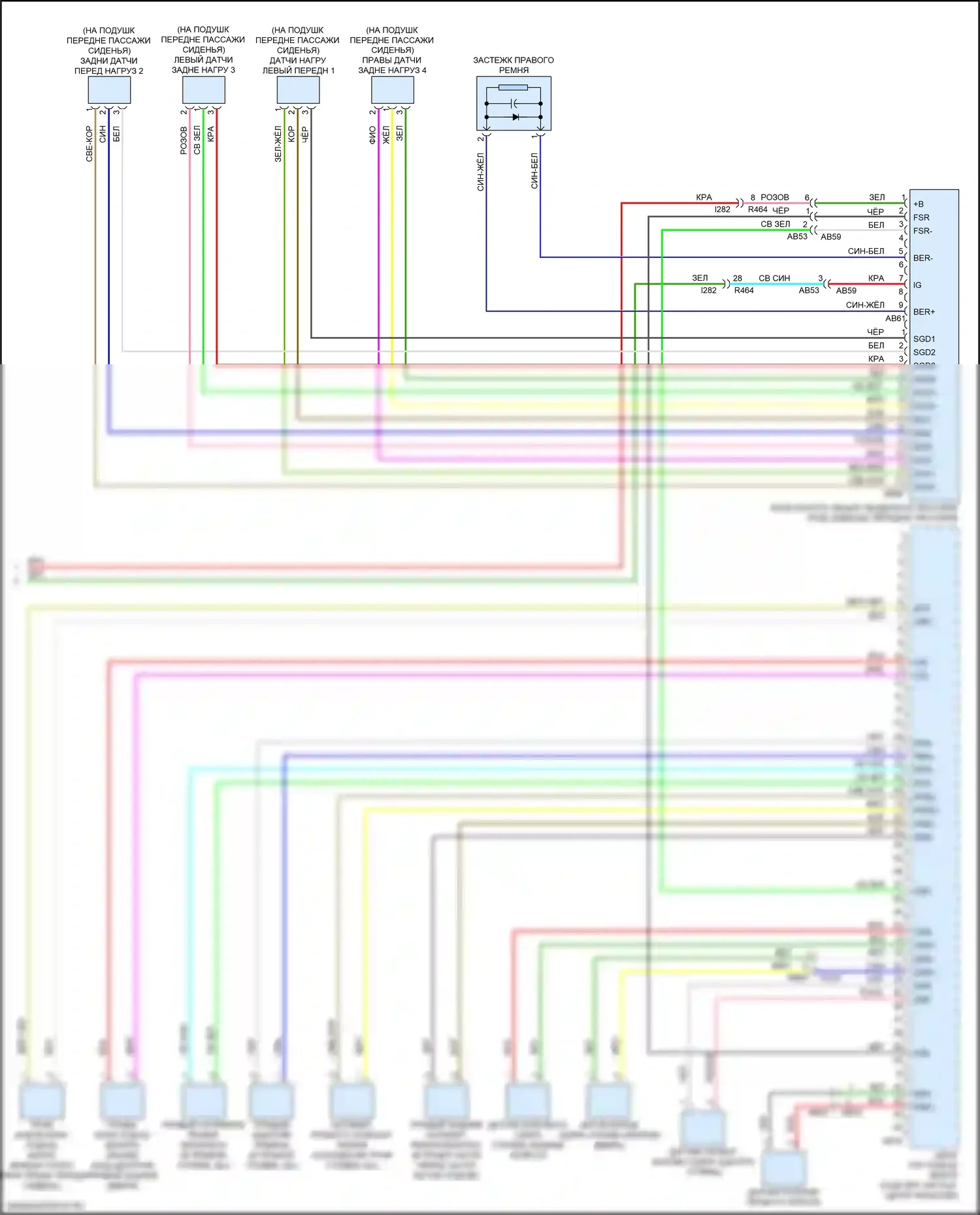 Forester Subaru SK (2018-2021): Электросхема подушек безопасности (3 из 3) 