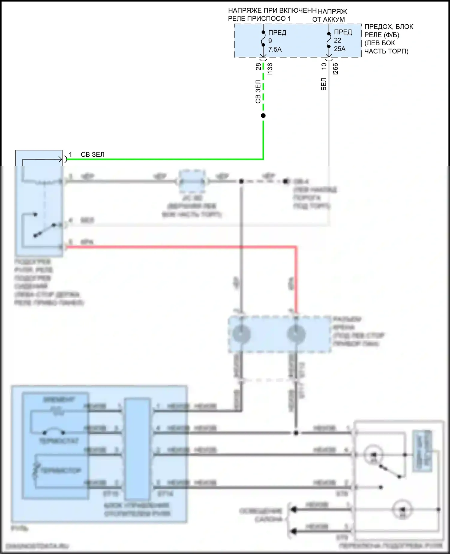 Forester Subaru SK (2018-2021): Электросхема рулевого колеса с подогревом 
