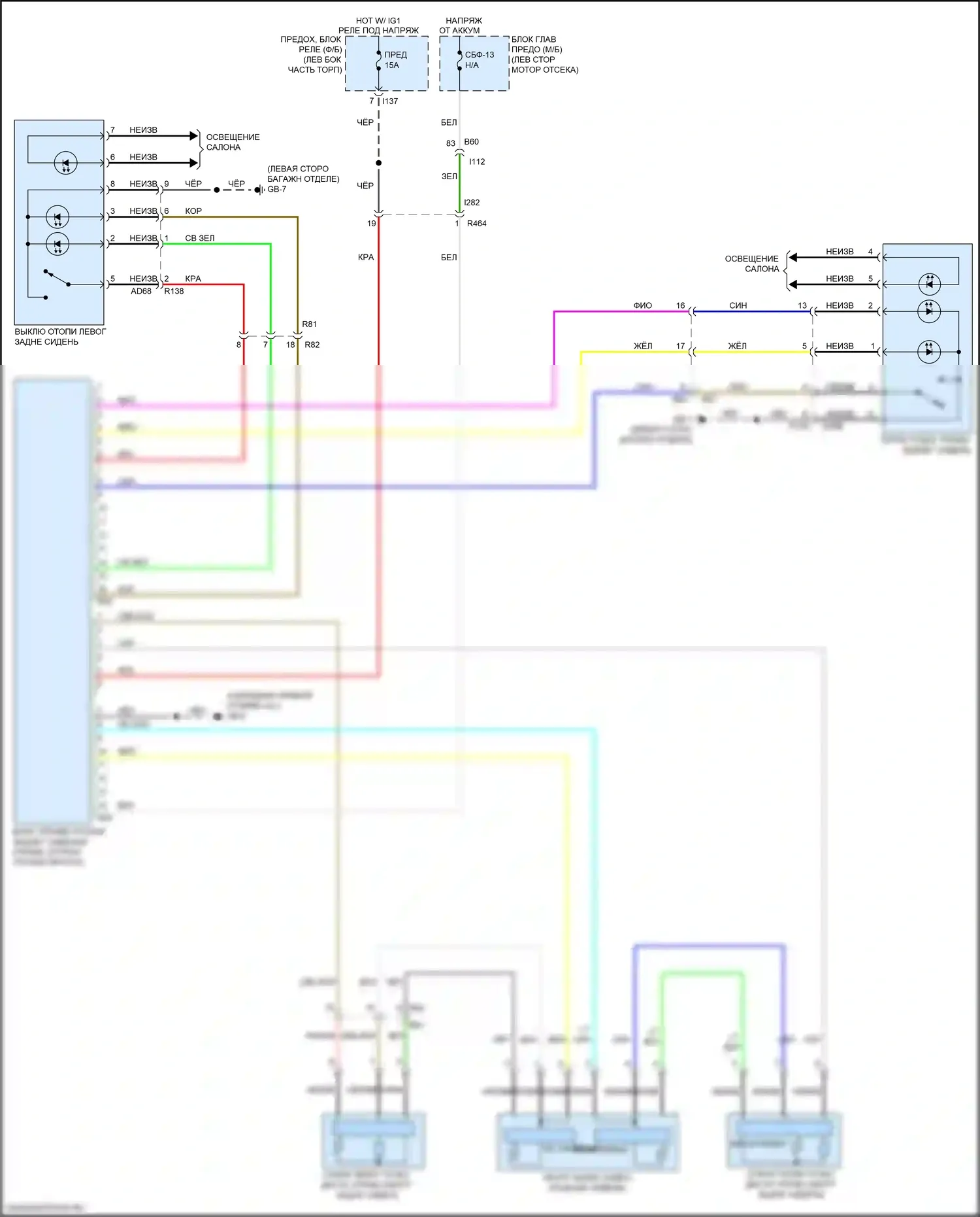 Forester Subaru SK (2018-2021): Электросхема задних обогреваемых сидений 
