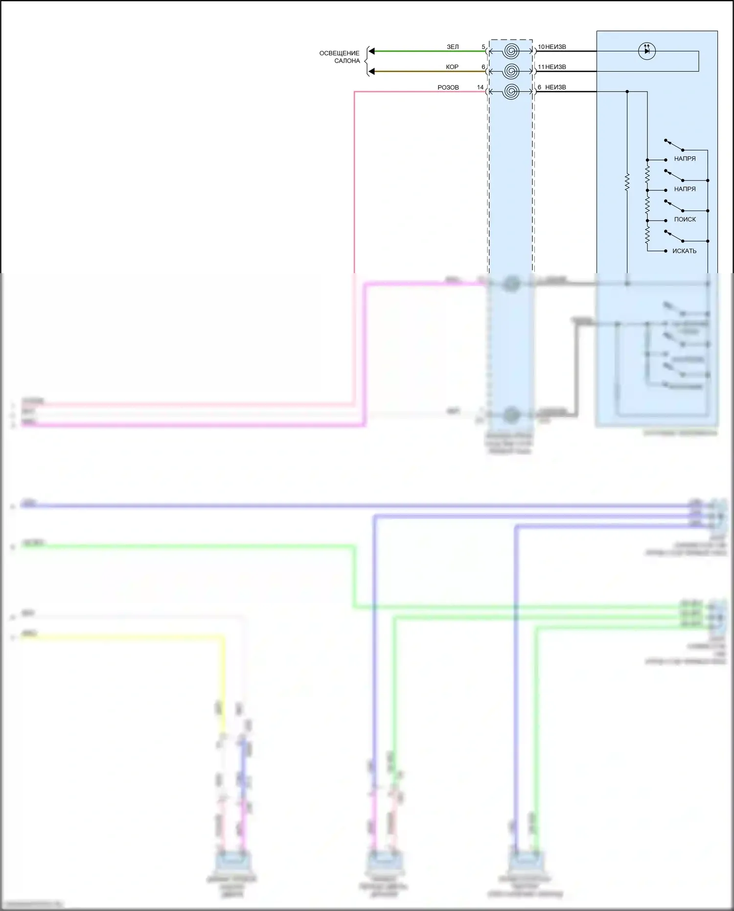 Forester Subaru SK (2018-2021): Электросхема навигации, без аудиоусилителя и телематики (2 из 2) 