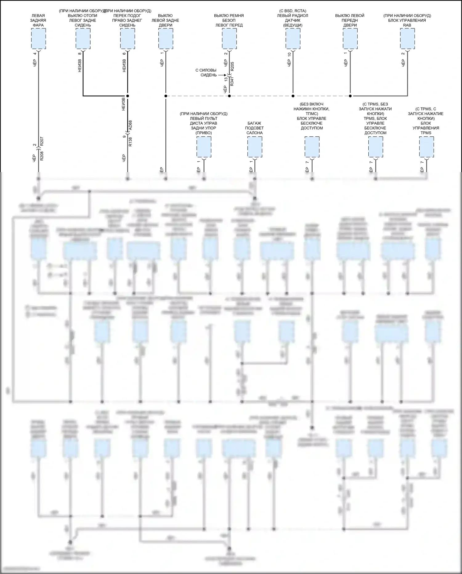 Forester Subaru SK (2018-2021): Электросхема точек подключения масс (1 из 5) 