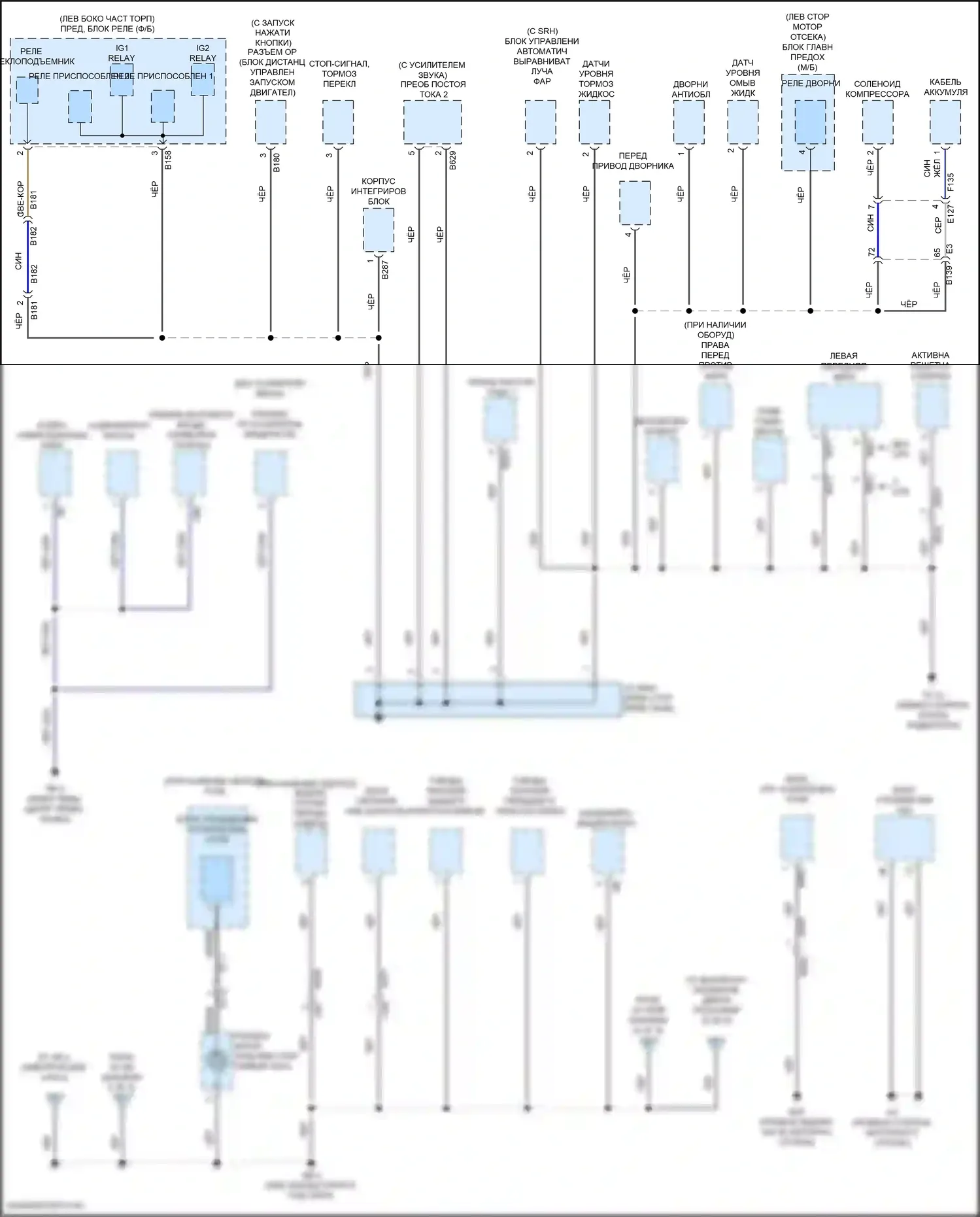 Forester Subaru SK (2018-2021): Электросхема точек подключения масс (3 из 5) 