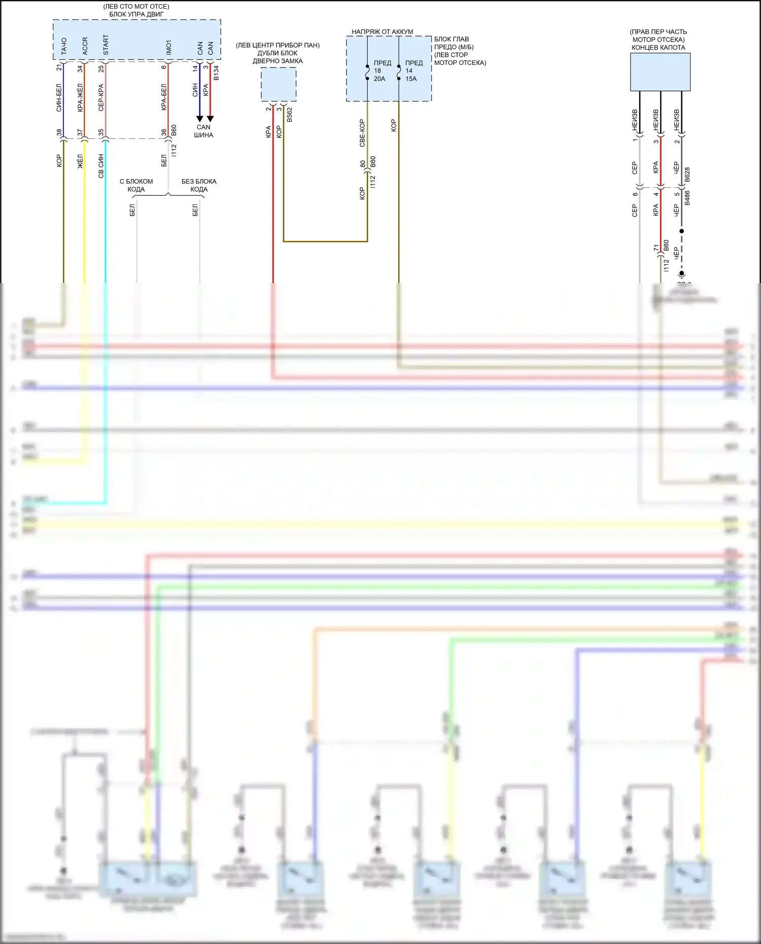 Forester Subaru SK (2018-2021): Электросхема центрального замка, с системой бесключевого доступа (2 из 5) 