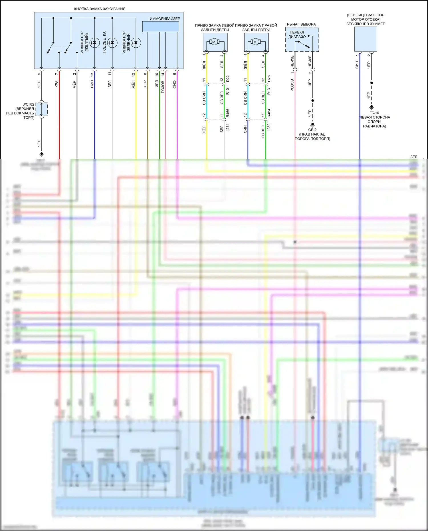 Forester Subaru SK (2018-2021): Электросхема центрального замка, с системой бесключевого доступа (3 из 5) 