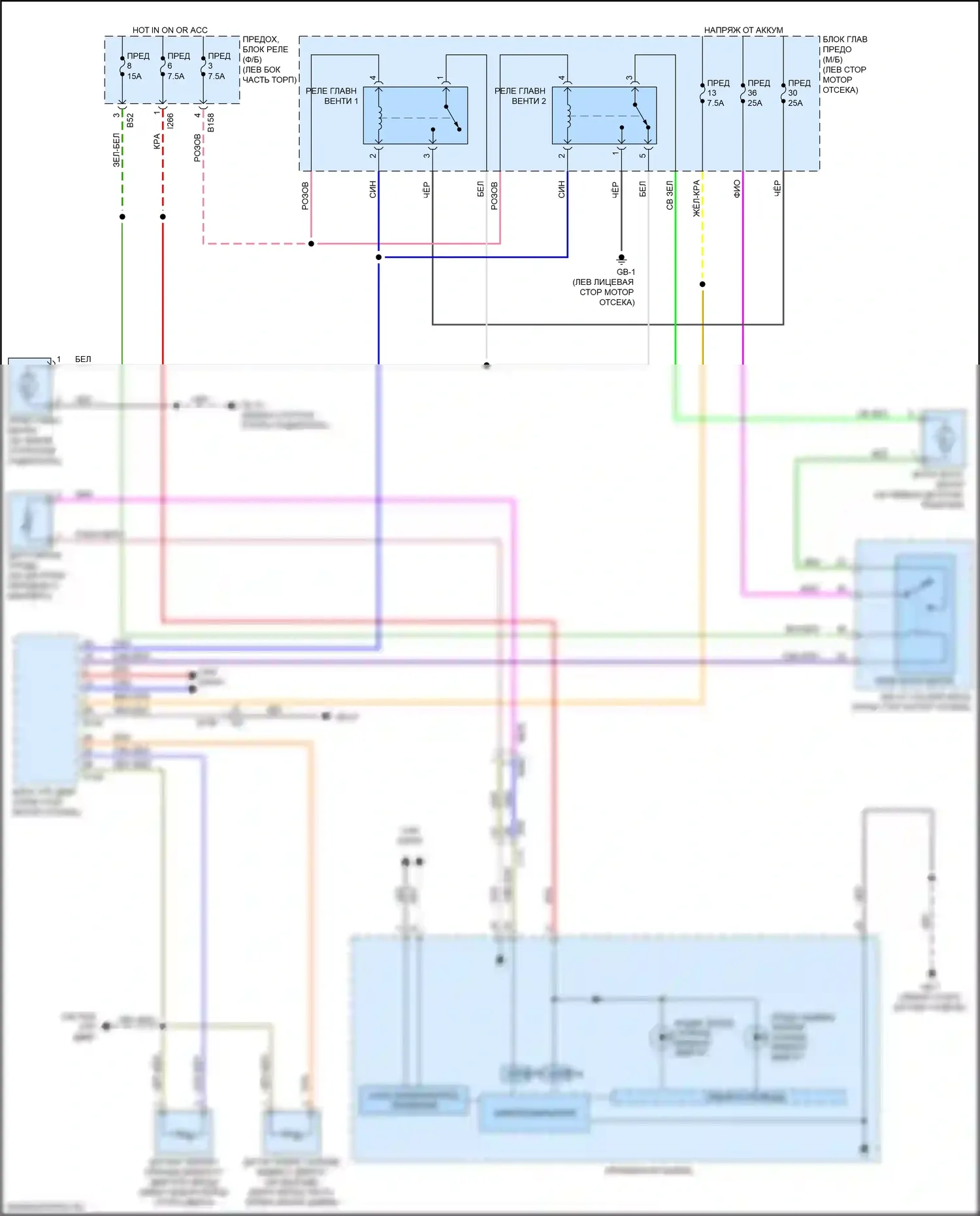 Forester Subaru SK (2018-2021): Электросхема вентилятора охлаждения 