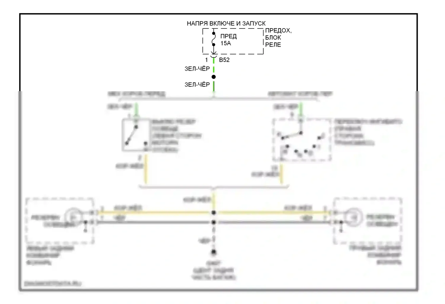 Impreza Subaru GC/GF (1992-2000): Электросхема фонарей заднего хода 