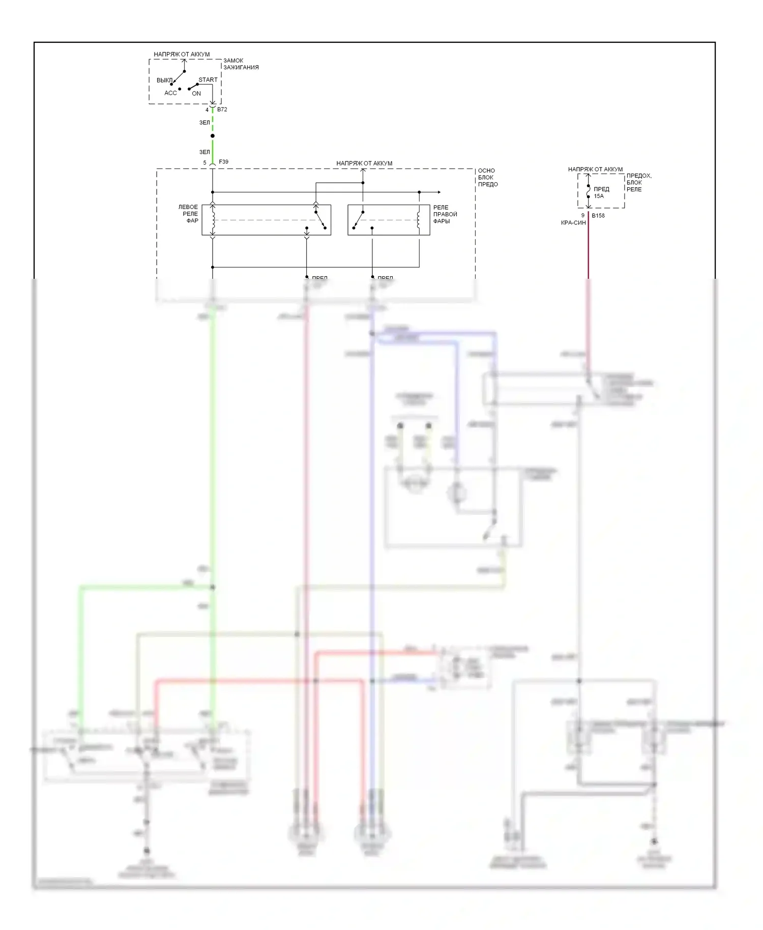 Impreza Subaru GC/GF (1992-2000): Электросхема фар, без дрели 