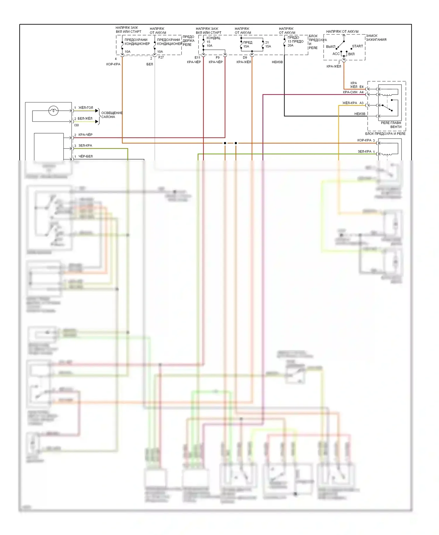 Impreza Subaru GC/GF (1992-2000): Электросхема кондиционера 