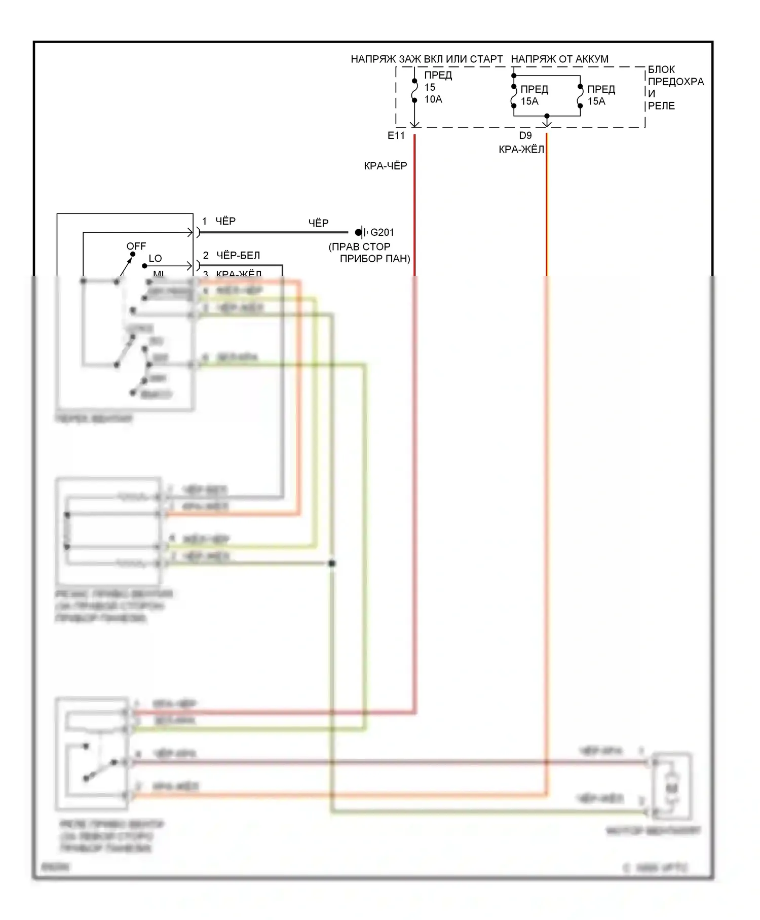 Impreza Subaru GC/GF (1992-2000): Электросхема нагревателя 