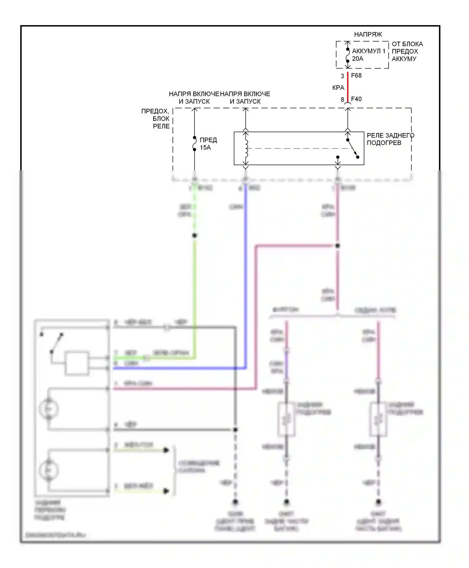 Impreza Subaru GC/GF (1992-2000): Электросхема подогрева 
