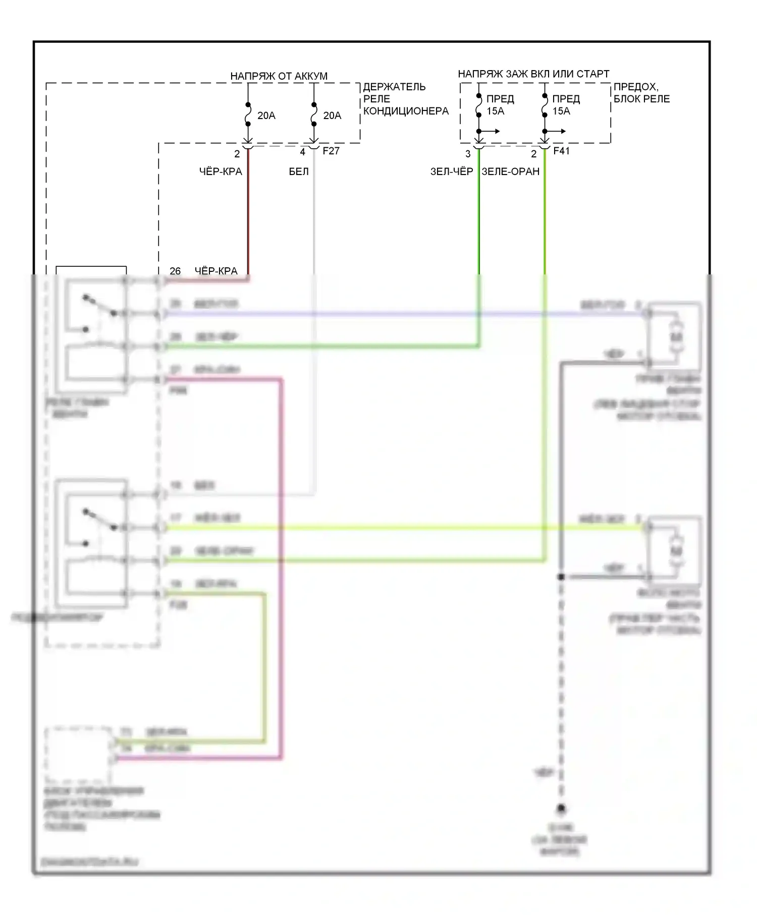 Impreza Subaru GC/GF (1992-2000): Электросхема вентилятора охлаждения 