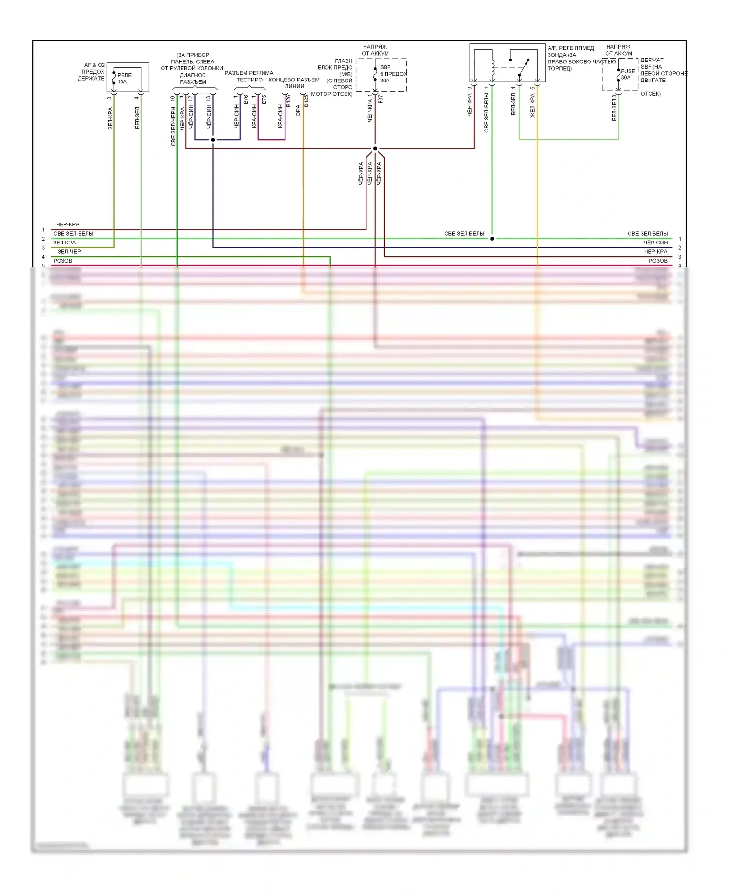 Impreza Subaru GD/GC/GG рестайлинг 2 (2005-2007): Электросхема двигателя 2.5l (2 из 4) 