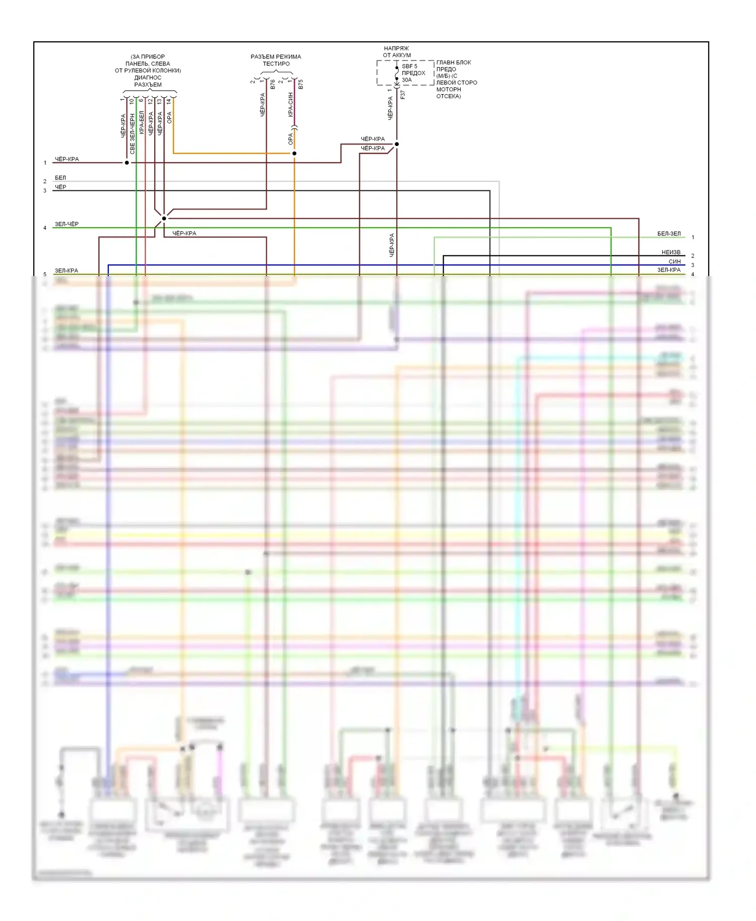 Impreza Subaru GD/GC/GG рестайлинг 2 (2005-2007): Электросхема двигателя 2.5л турбо (2 из 4) 