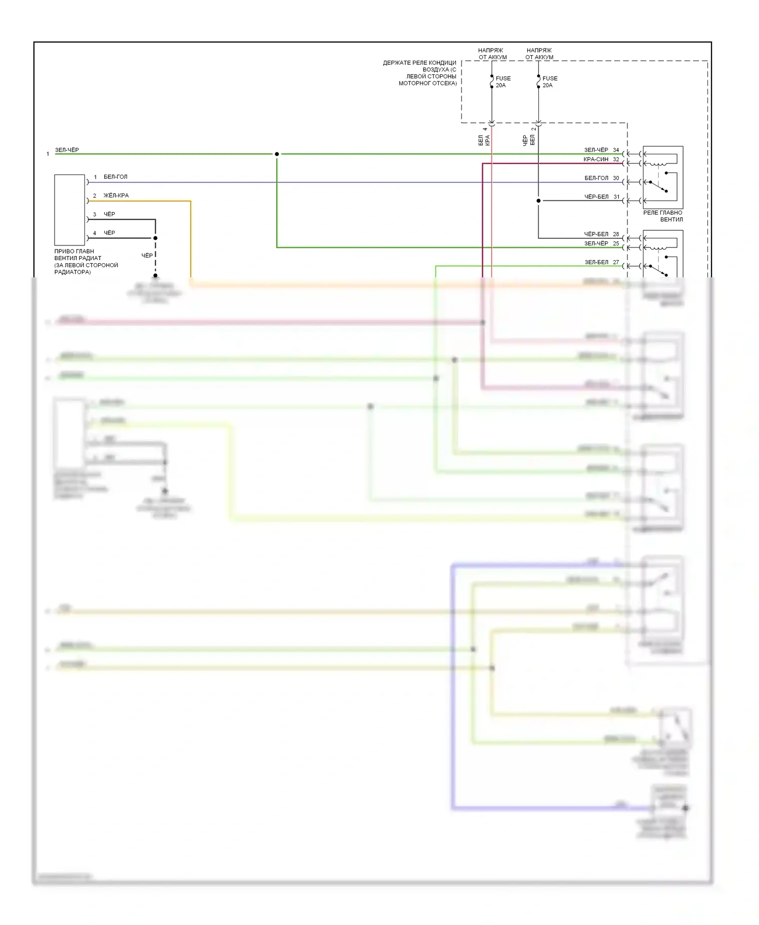 Impreza Subaru GD/GC/GG рестайлинг 2 (2005-2007): 2.5л, электросхема ручного кондиционера (2 из 2) 