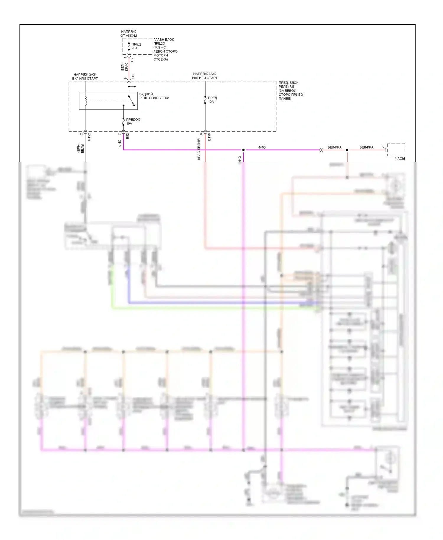 Impreza Subaru GD/GC/GG рестайлинг 2 (2005-2007): 2,5л турбо, электросхема подсветки приборной панели 