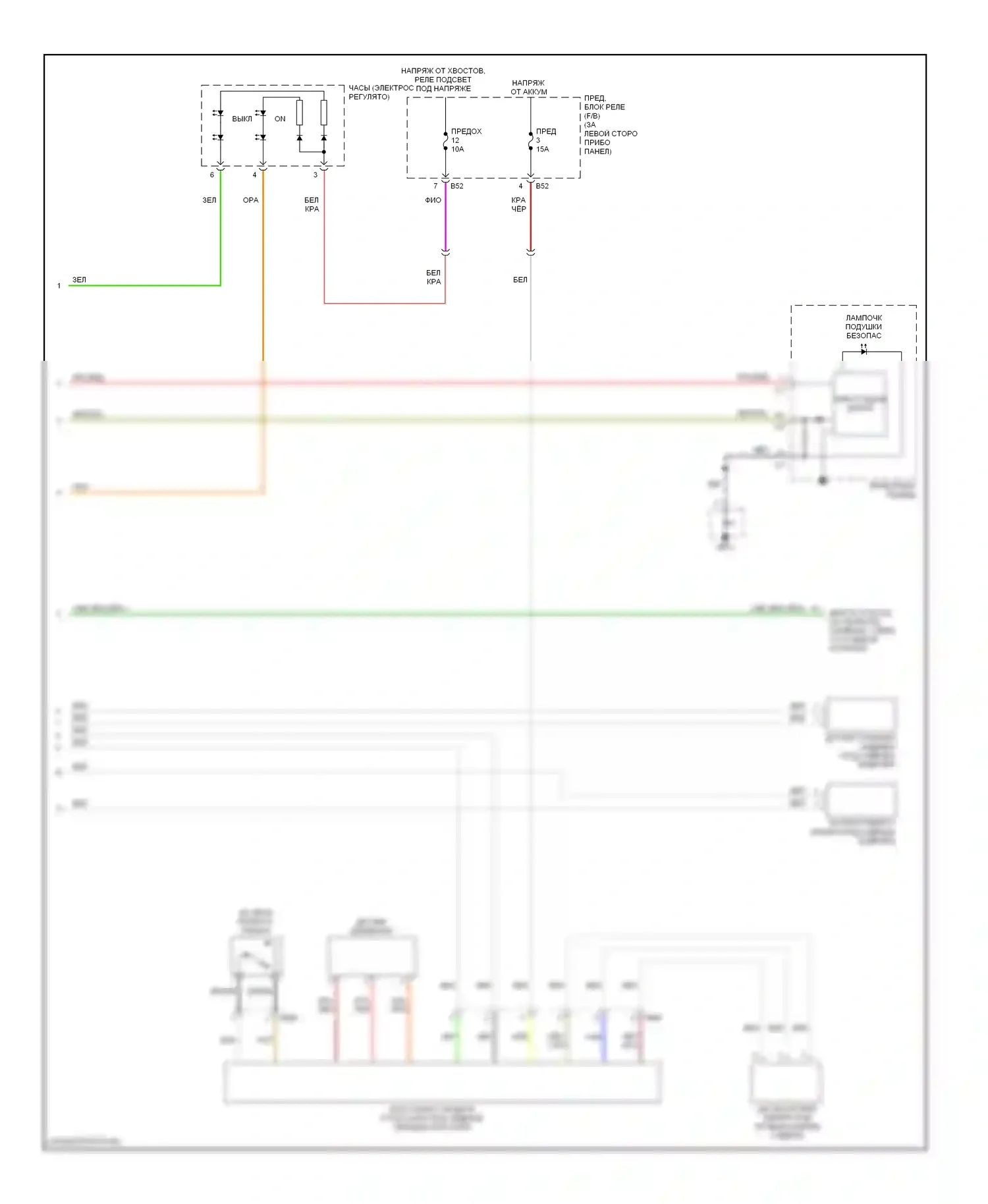 Impreza Subaru GD/GC/GG рестайлинг 2 (2005-2007): Электросхема подушек безопасности (2 из 2) 