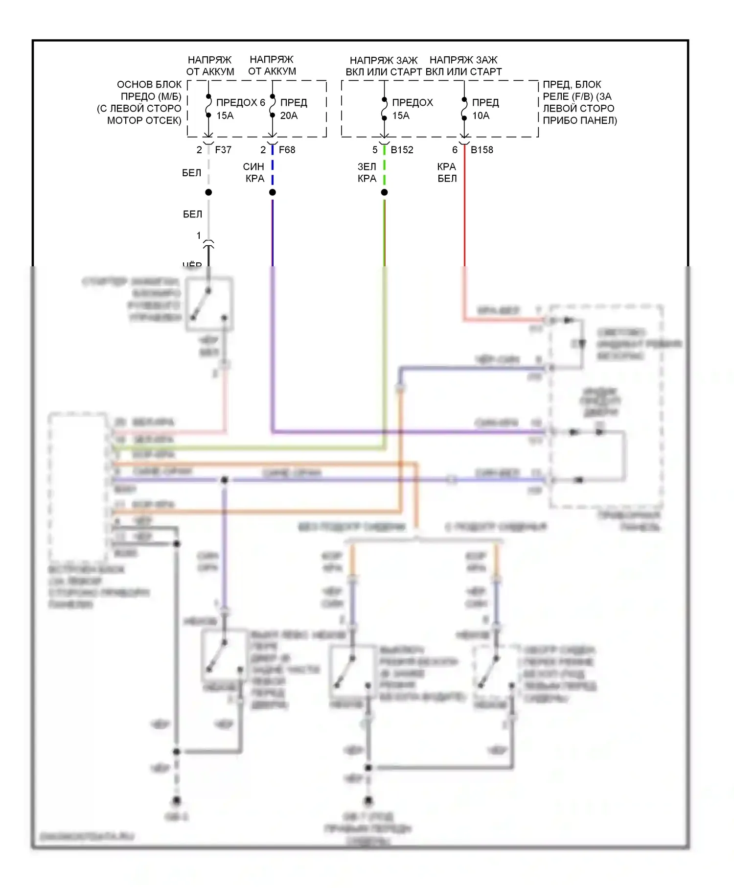 Impreza Subaru GD/GC/GG рестайлинг 2 (2005-2007): Электросхема помощников водителя 