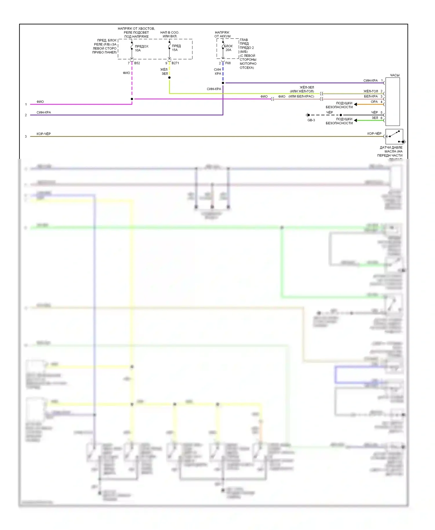Impreza Subaru GD/GC/GG рестайлинг 2 (2005-2007): 2,5л, электросхема приборной панели (2 из 2) 