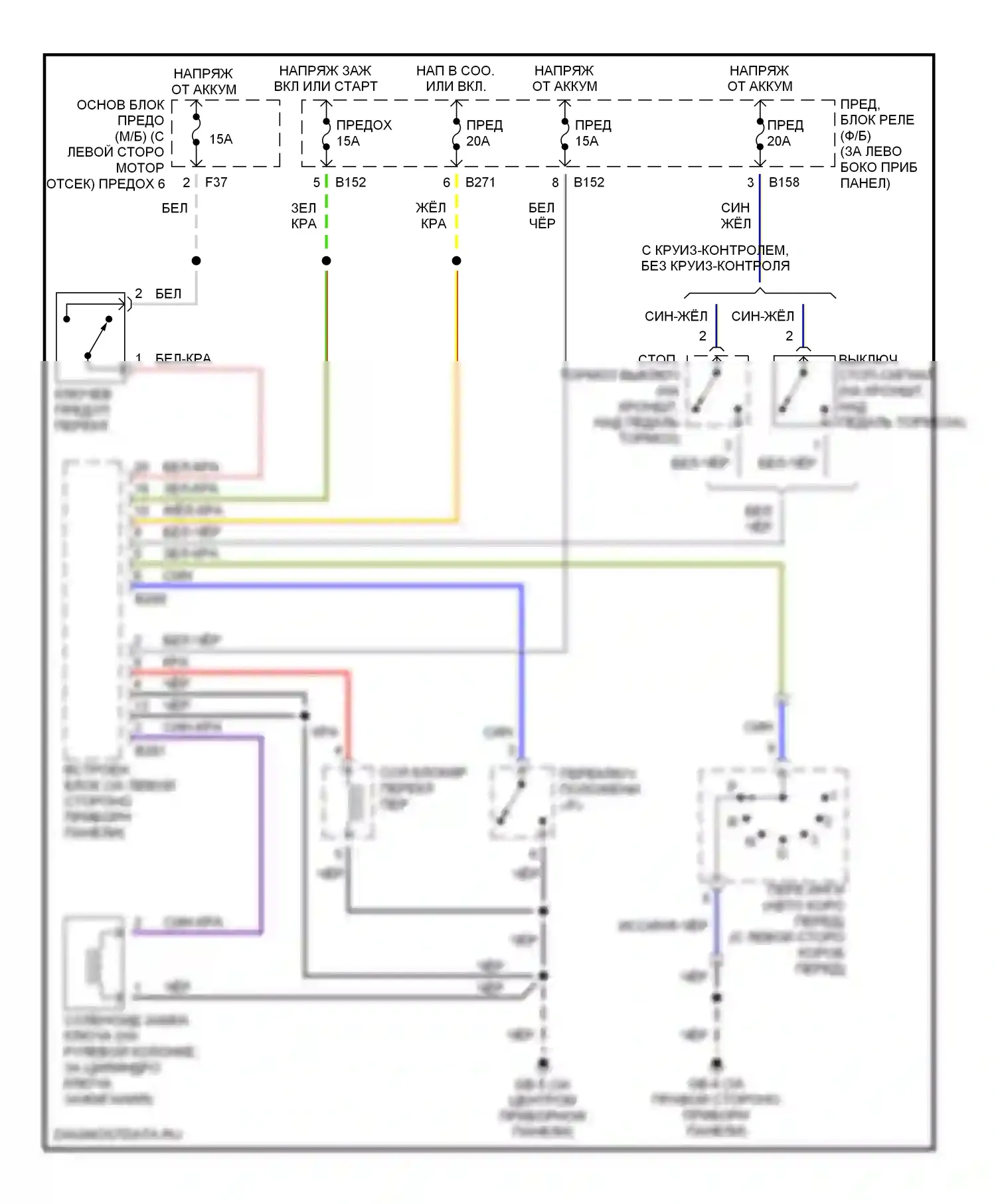 Impreza Subaru GD/GC/GG рестайлинг (2002-2005): Электросхема блокировки селектора 