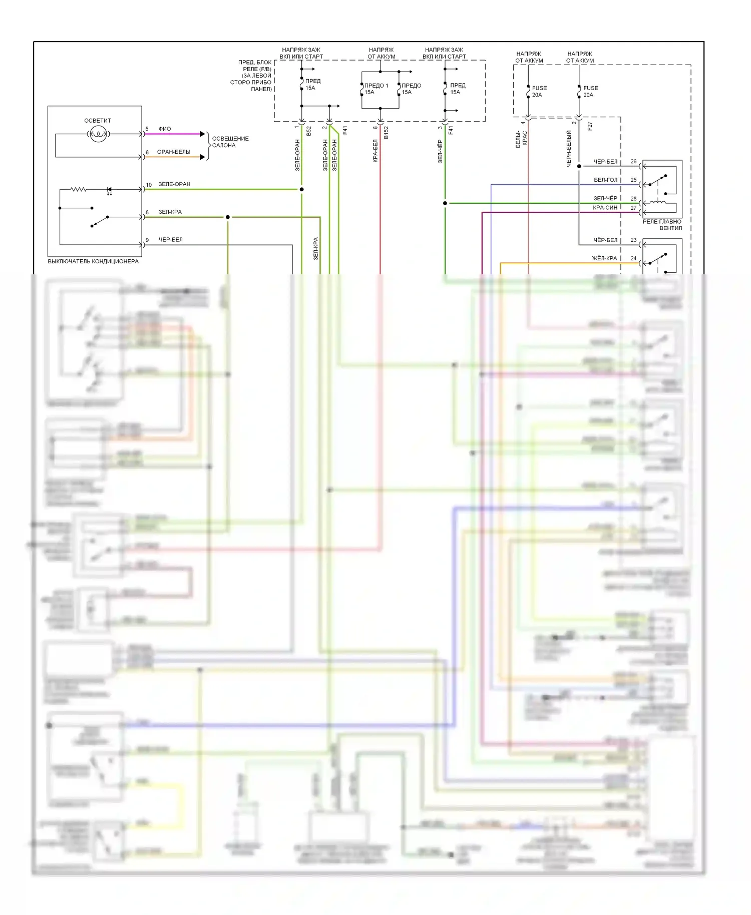 Impreza Subaru GD/GC/GG рестайлинг (2002-2005): 2.0л, электросхема ручного кондиционера 