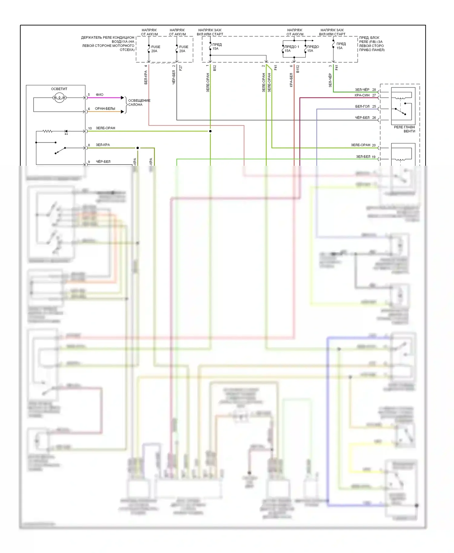 Impreza Subaru GD/GC/GG рестайлинг (2002-2005): 2.5л, электросхема ручного кондиционера 