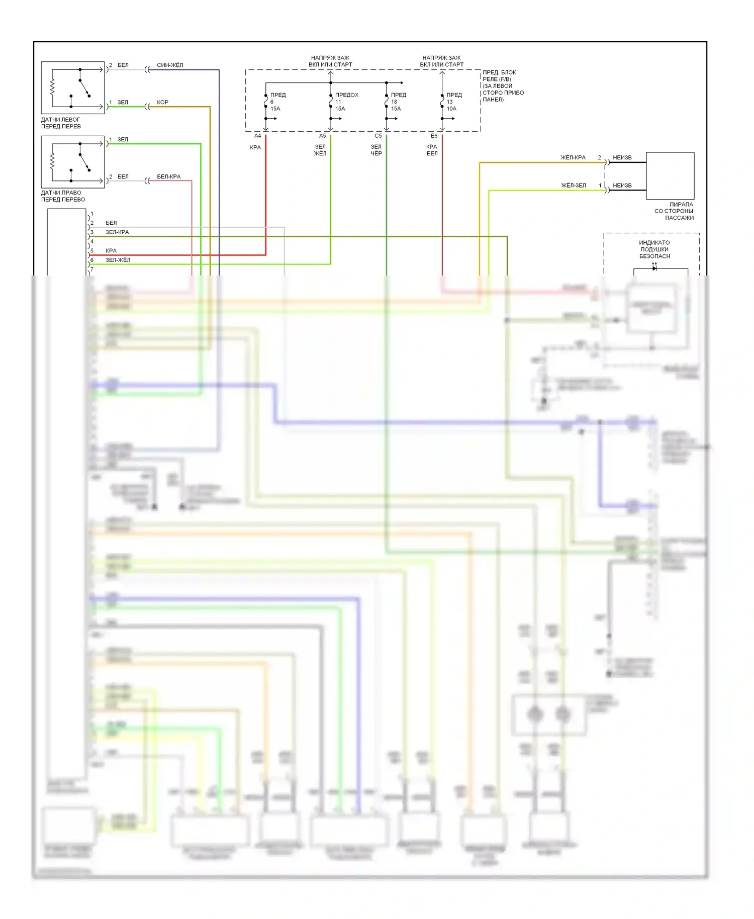 Impreza Subaru GD/GC/GG рестайлинг (2002-2005): Электросхема подушек безопасности 