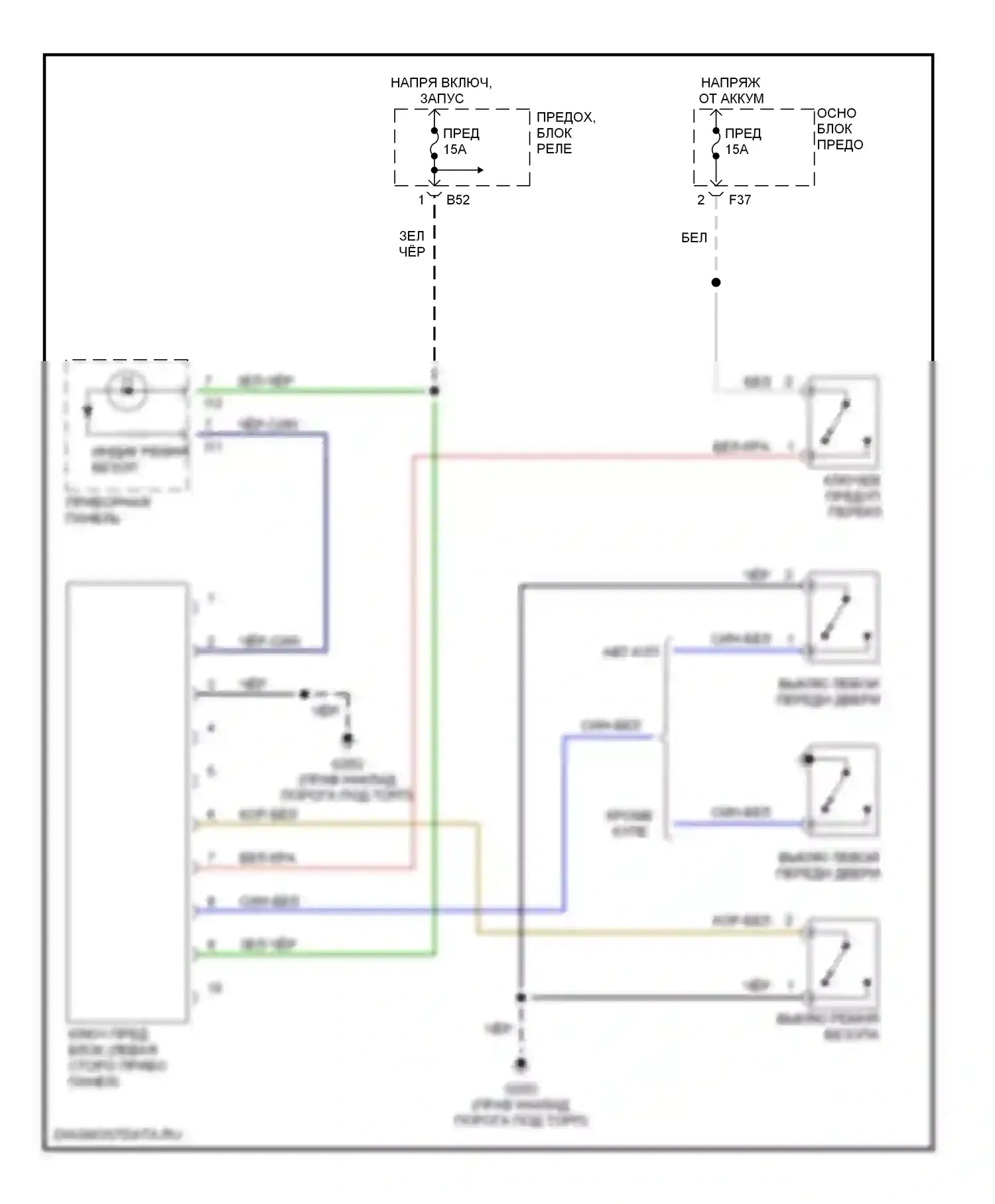 Impreza Subaru GD/GC/GG (2000-2002): Электросхемы системы оповещения 