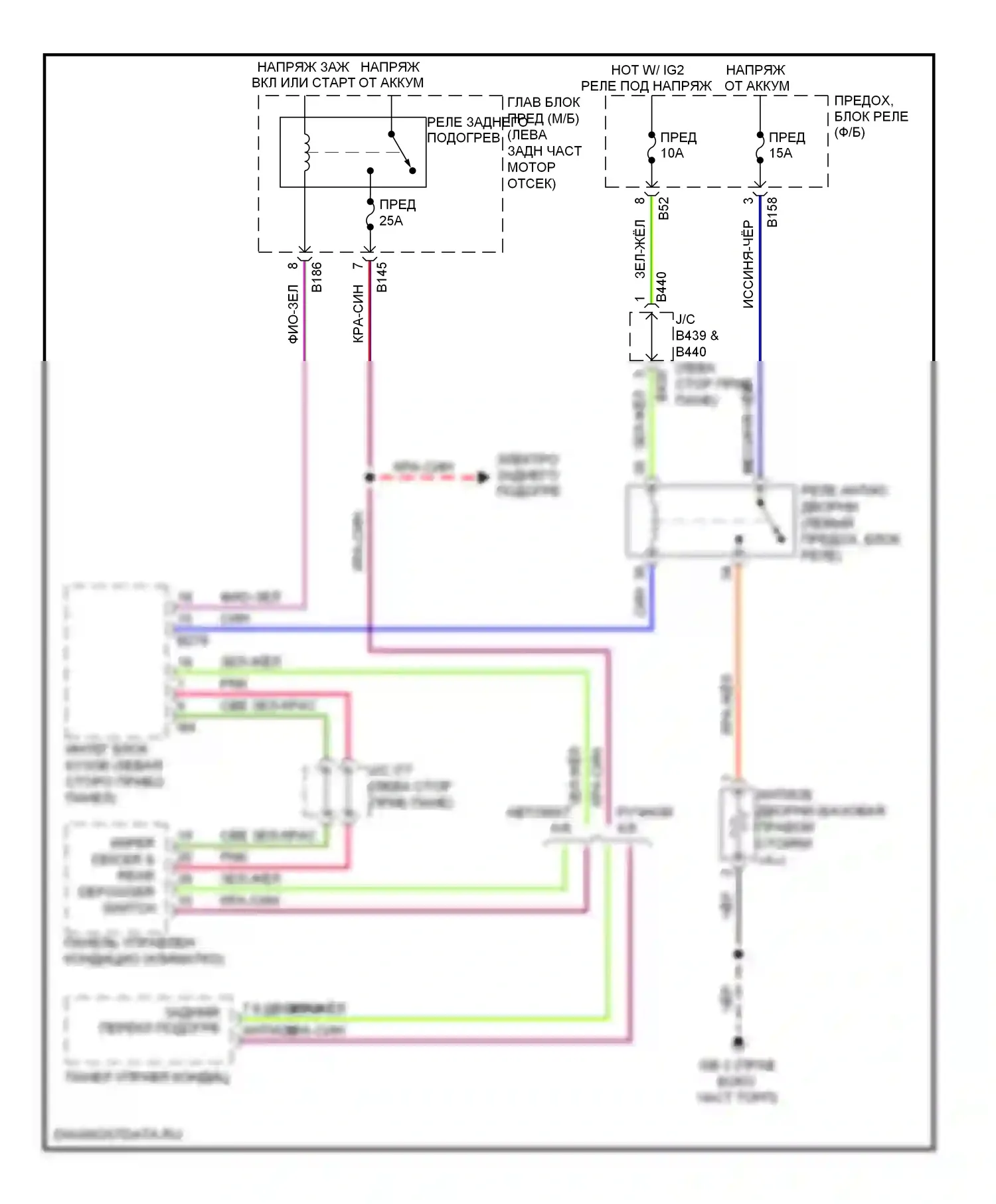 Impreza Subaru GH (2007-2011): Электросхема антиобледенителя дворника 