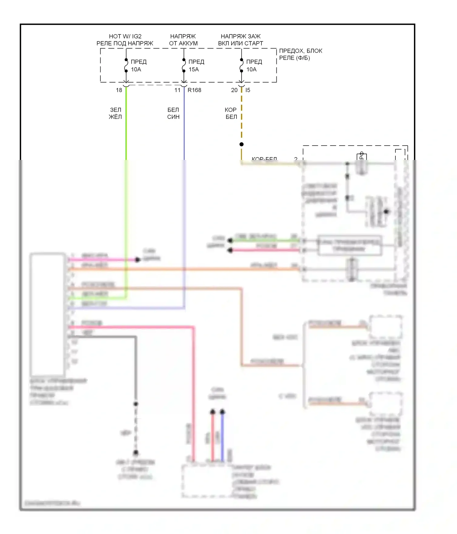 Impreza Subaru GH (2007-2011): Электросхема контроля давления в шинах 