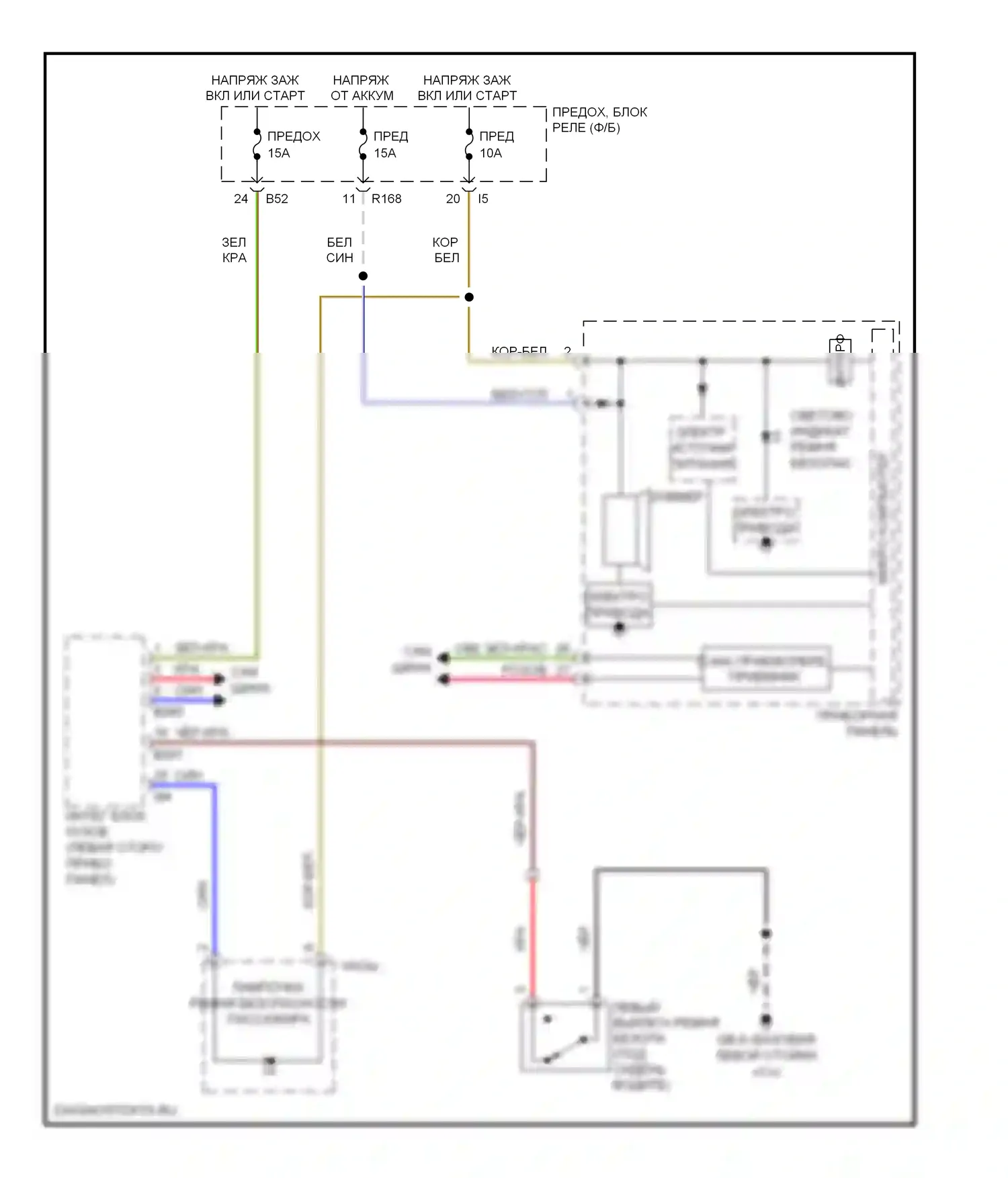 Impreza Subaru GH (2007-2011): Электросхема предупредительного ремня безопасности 