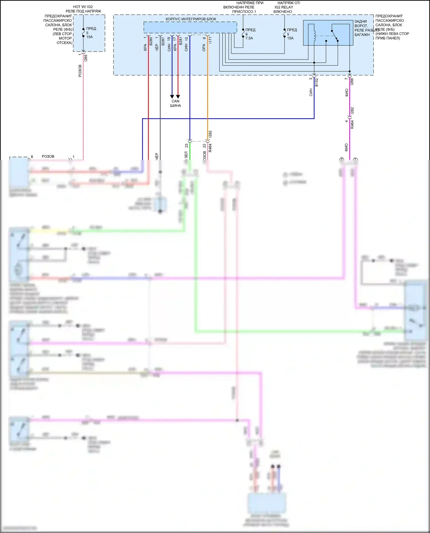 Impreza Subaru GK2 рестайлинг (2019-2023): Электросхема разблокировки багажника/задней двери 