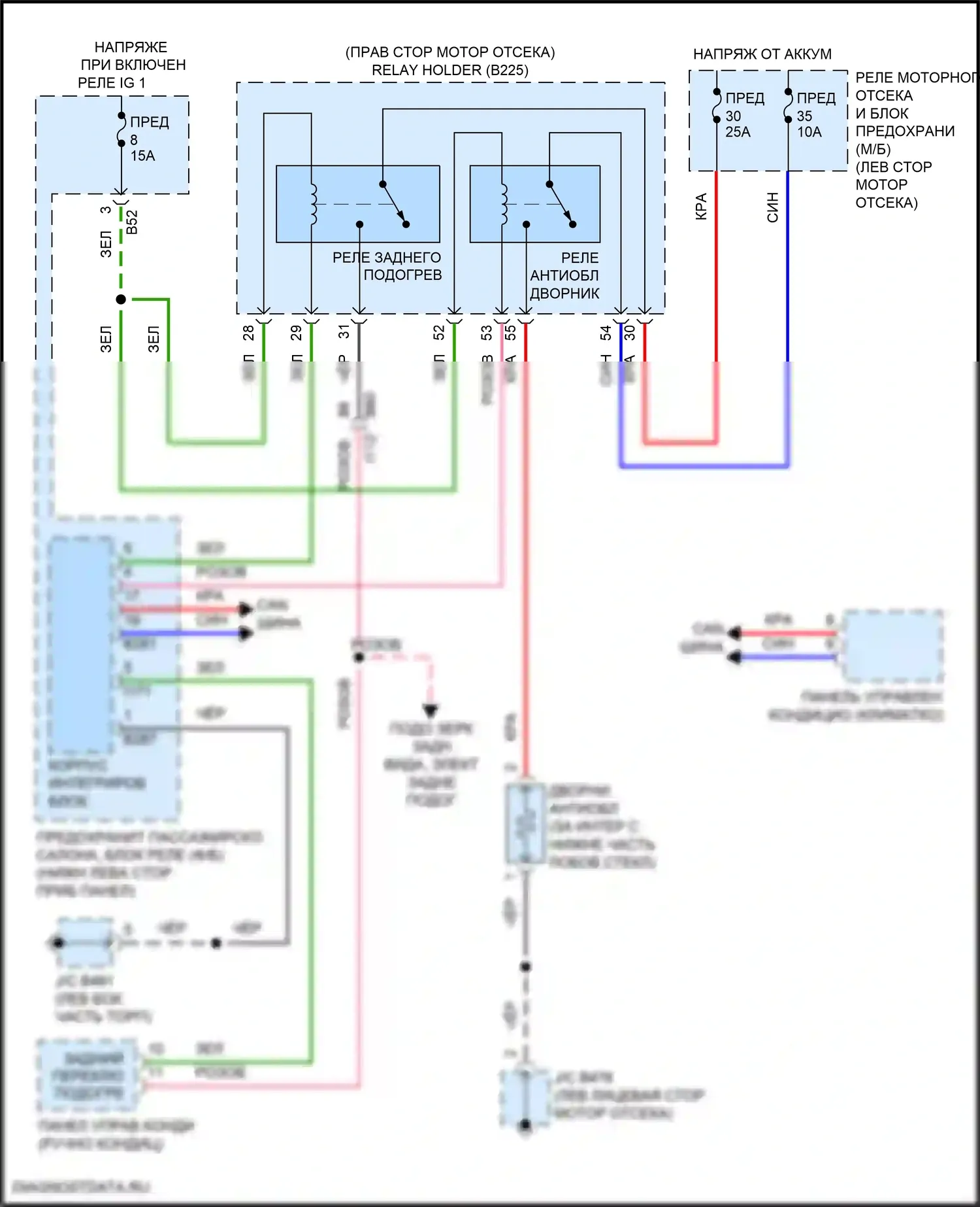 Impreza Subaru GK2 рестайлинг (2019-2023): Электросхема антиобледенителя дворника 