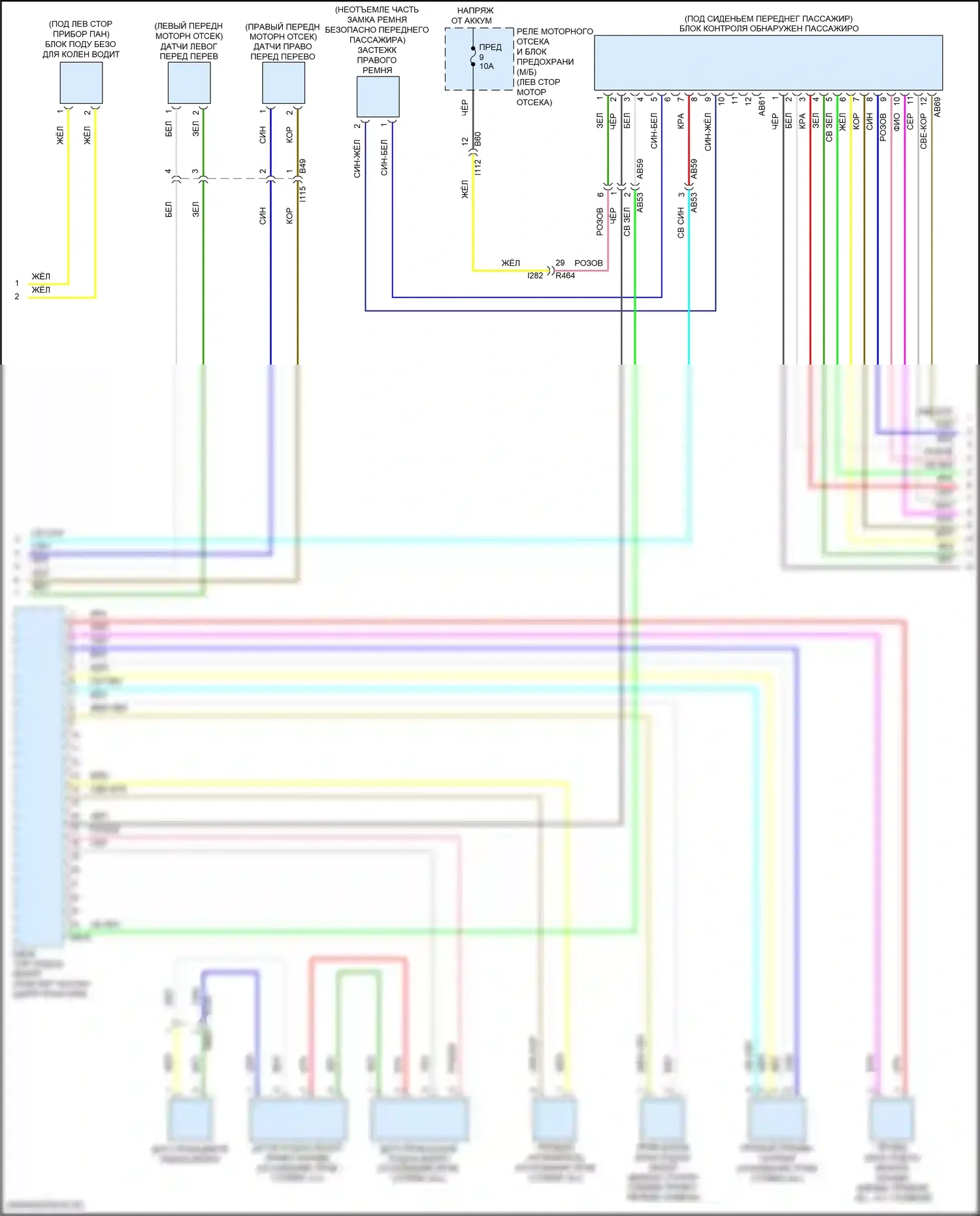 Impreza Subaru GK2 рестайлинг (2019-2023): Электросхема подушек безопасности (2 из 3) 