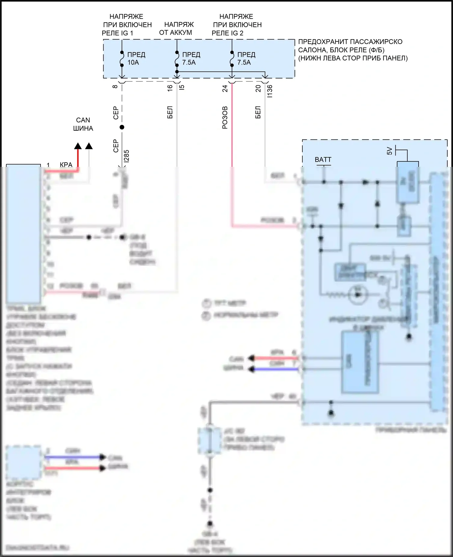 Impreza Subaru GK2 рестайлинг (2019-2023): Электросхема контроля давления в шинах 