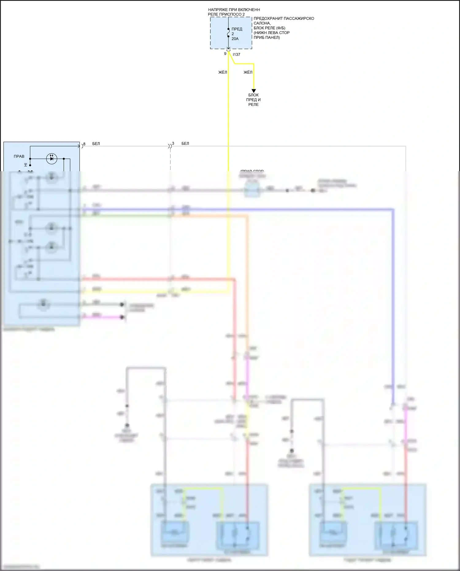 Impreza Subaru GK2 (2016-2019): Электросхема обогреваемых сидений 