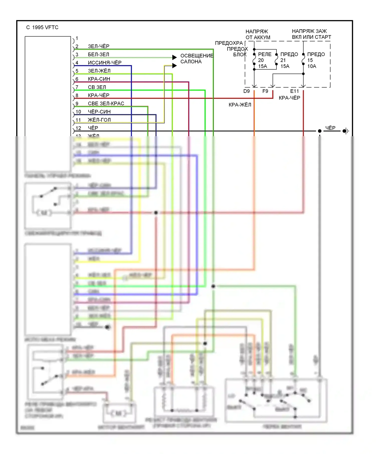 Legacy Subaru BD/BG/BK (1993-1999): Электросхема нагревателя 