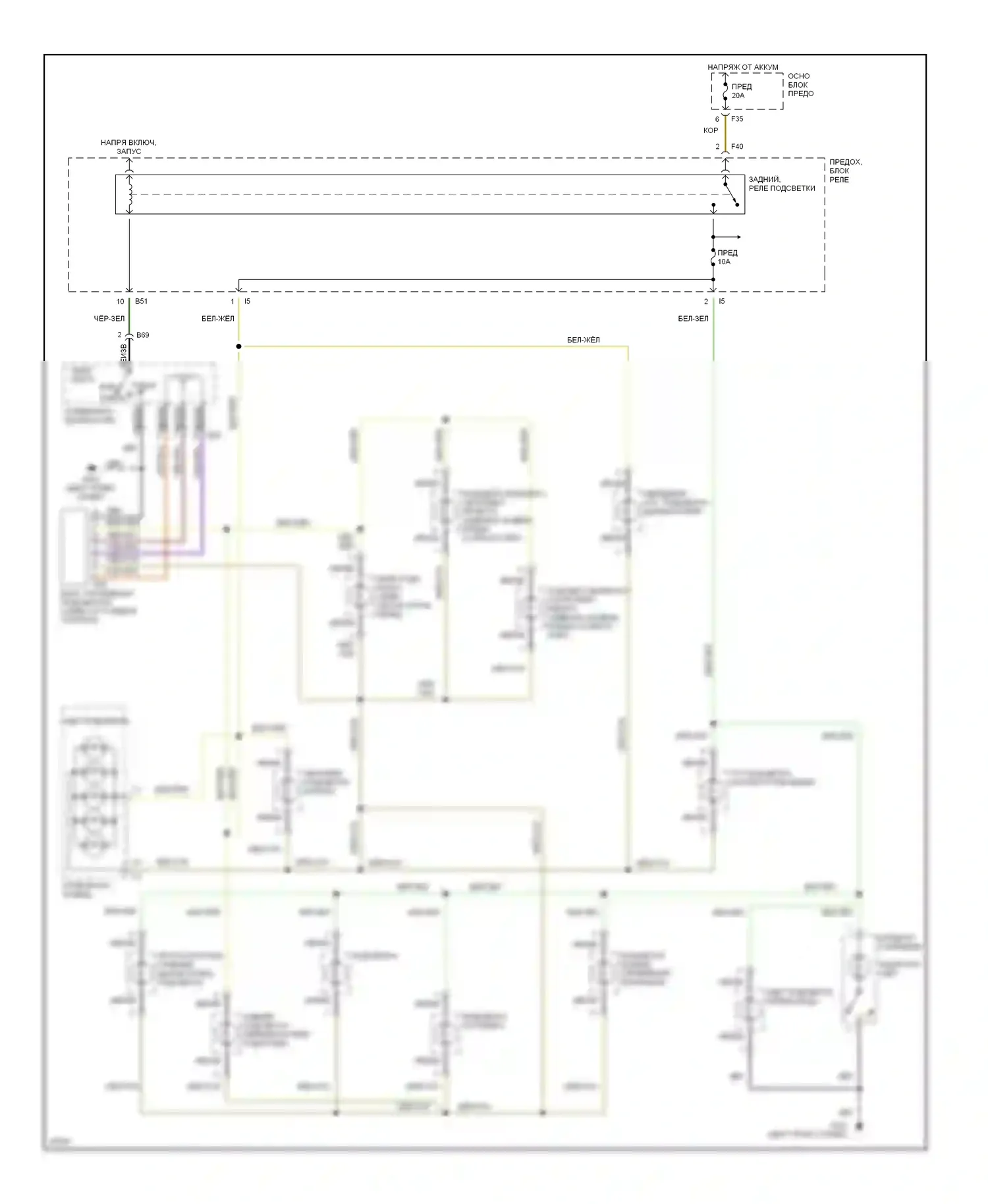 Legacy Subaru BD/BG/BK (1993-1999): Электросхема подсветки приборной панели 