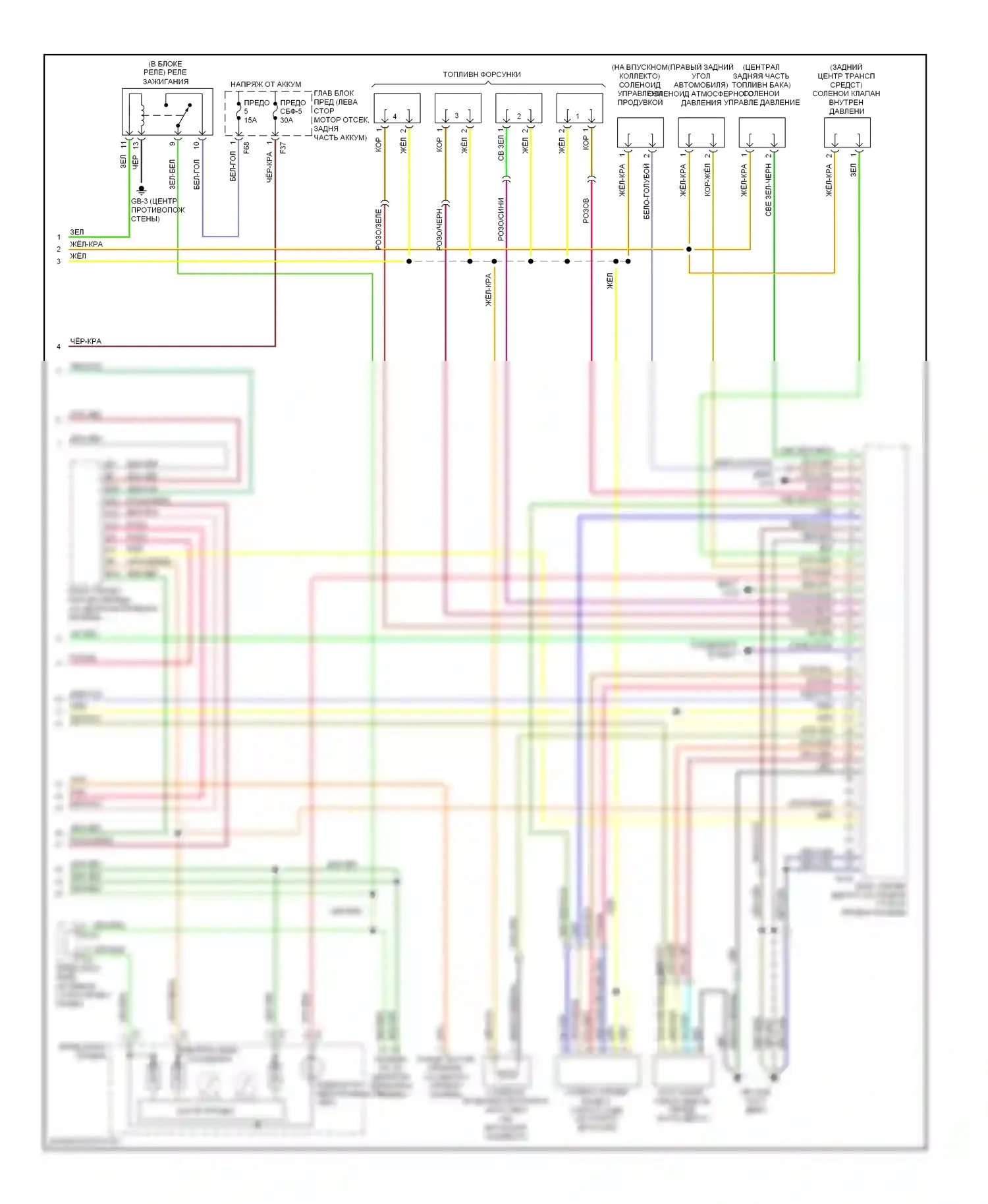 Legacy Subaru BE/BH/BT (1998-2004): Электросхема двигателя 2.5ls (3 из 3) 
