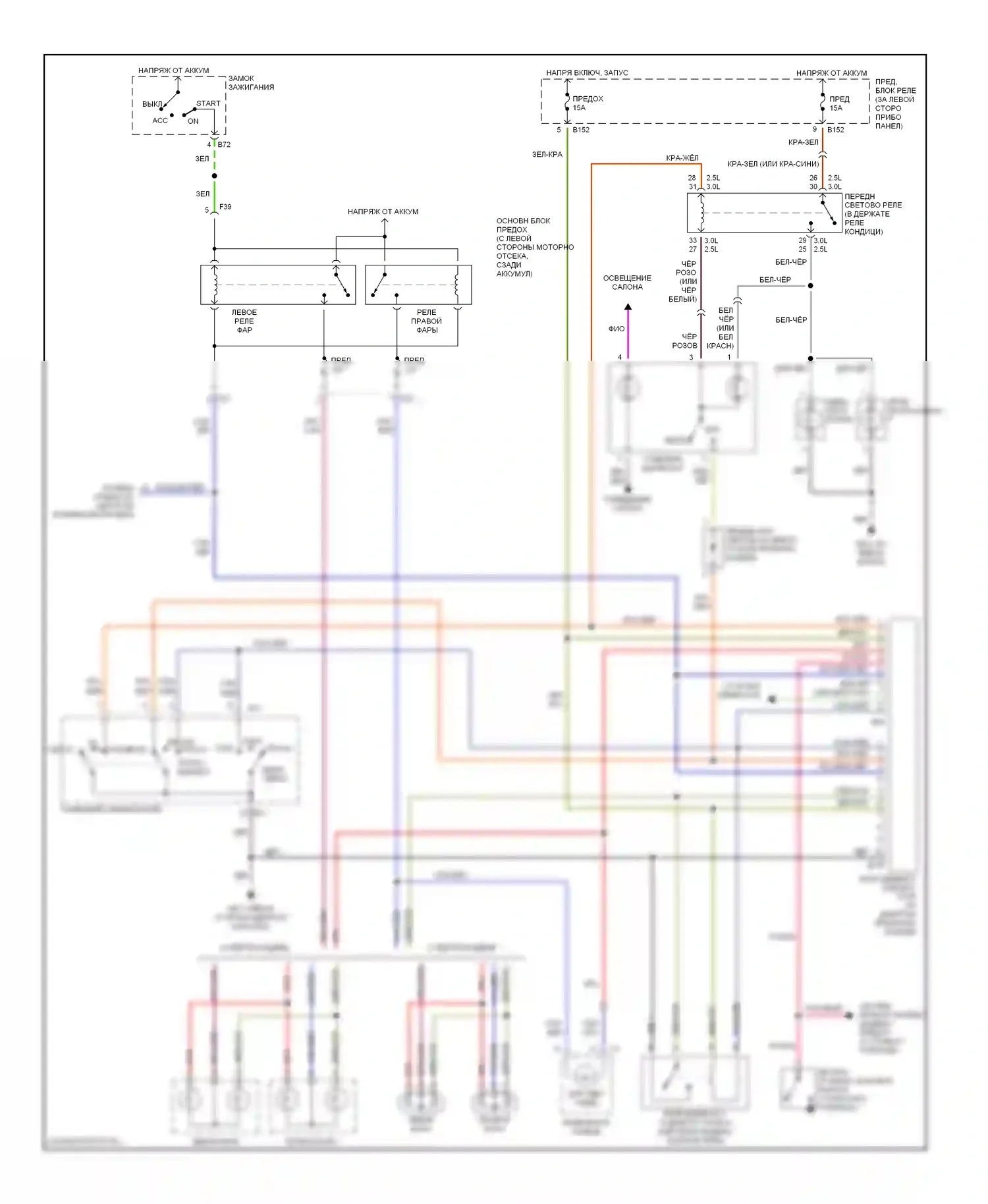 Legacy Subaru BE/BH/BT (1998-2004): Электросхема фар 