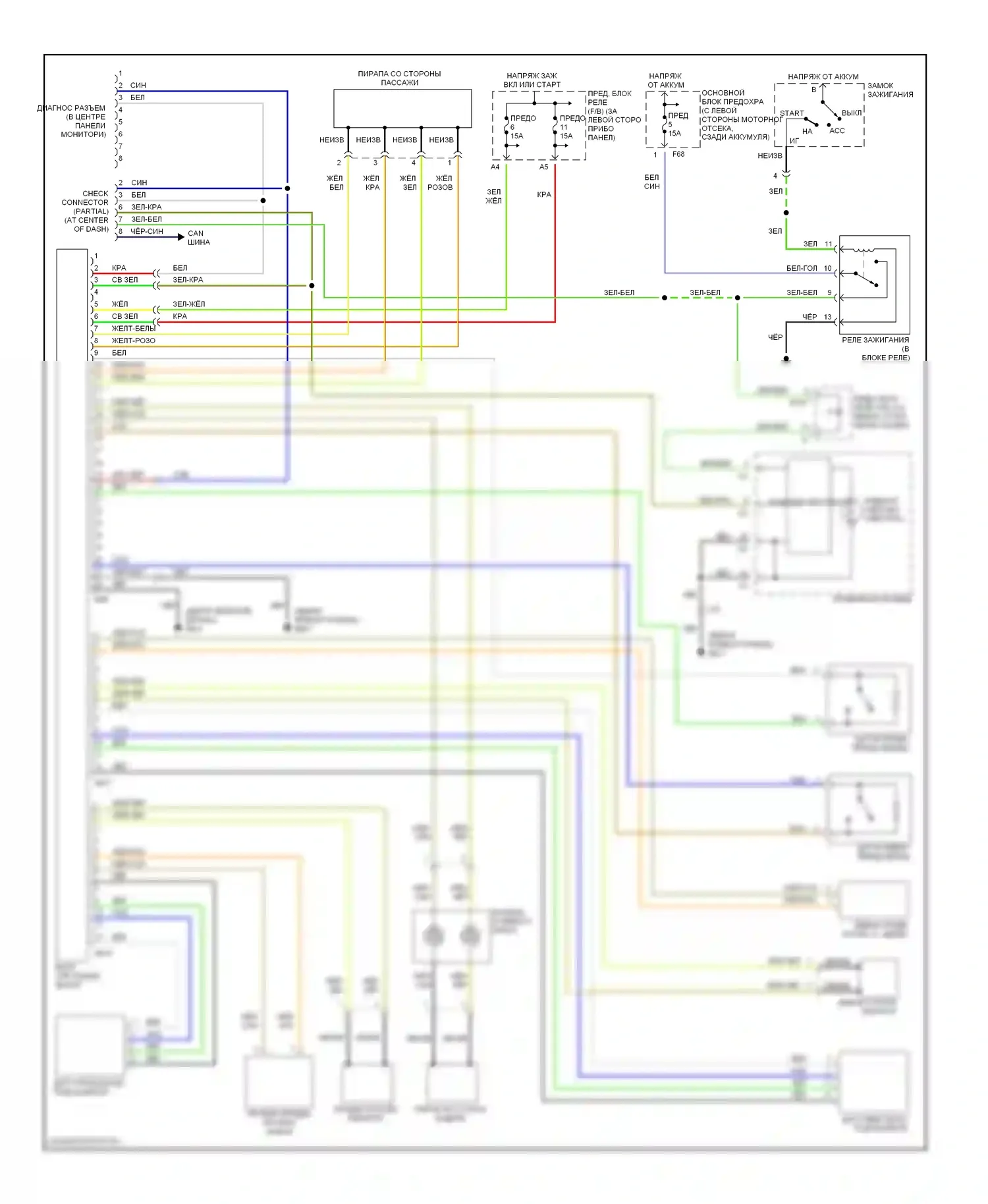 Legacy Subaru BE/BH/BT (1998-2004): Электросхема подушек безопасности 