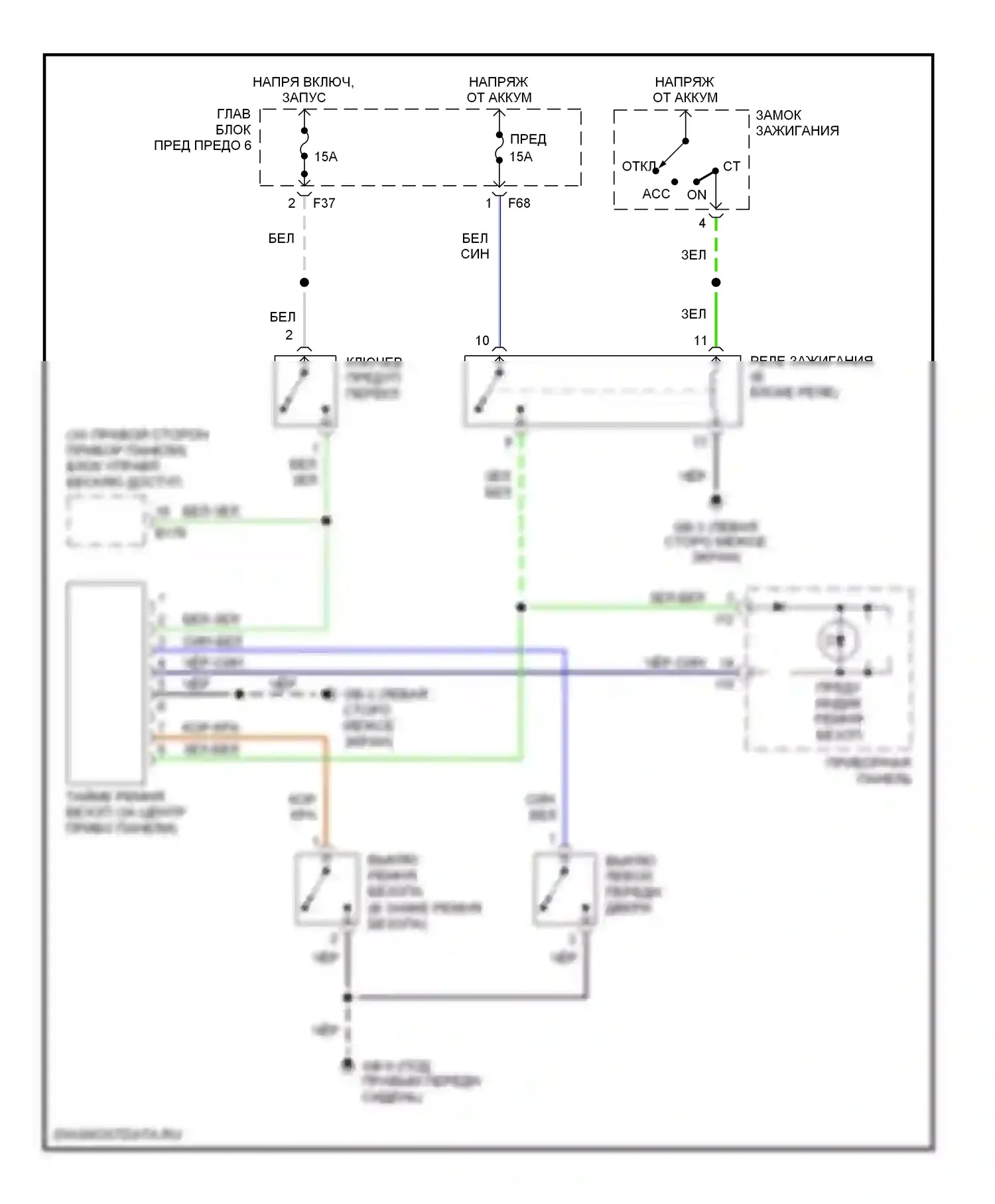 Legacy Subaru BE/BH/BT (1998-2004): Электросхемы системы оповещения 